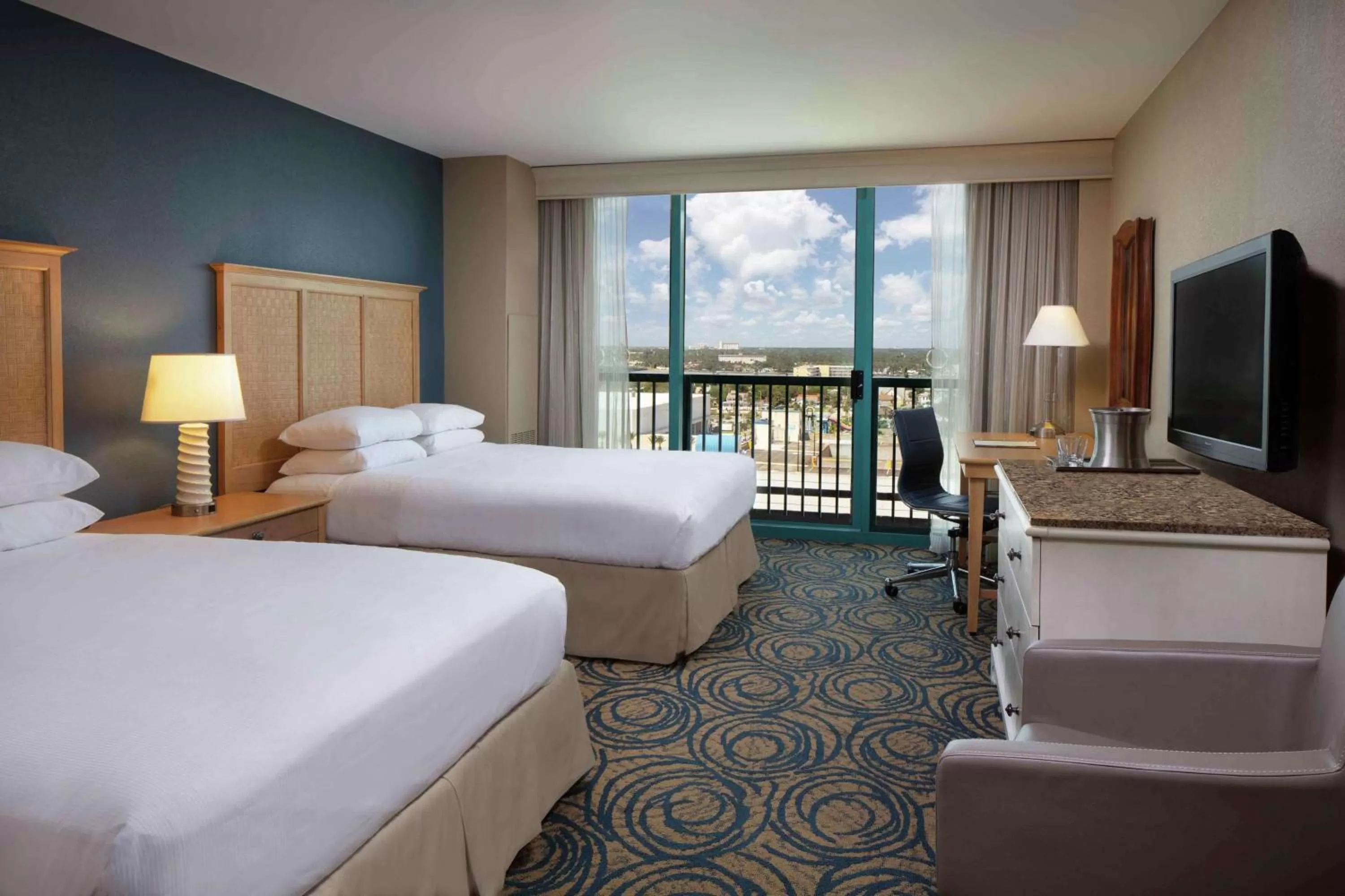 Queen Room with Two Queen Beds with City View  in Hilton Daytona Beach Resort