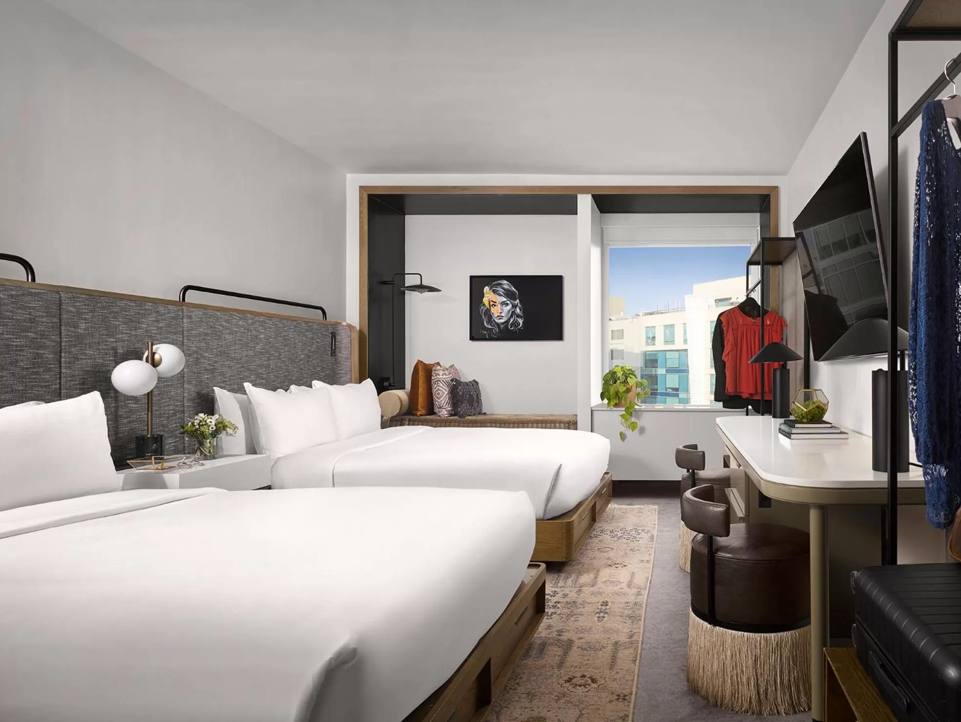 Standard Queen Room with Two Queen Beds, Walk-In Shower and City View in Vignette Collection Yours Truly DC by IHG