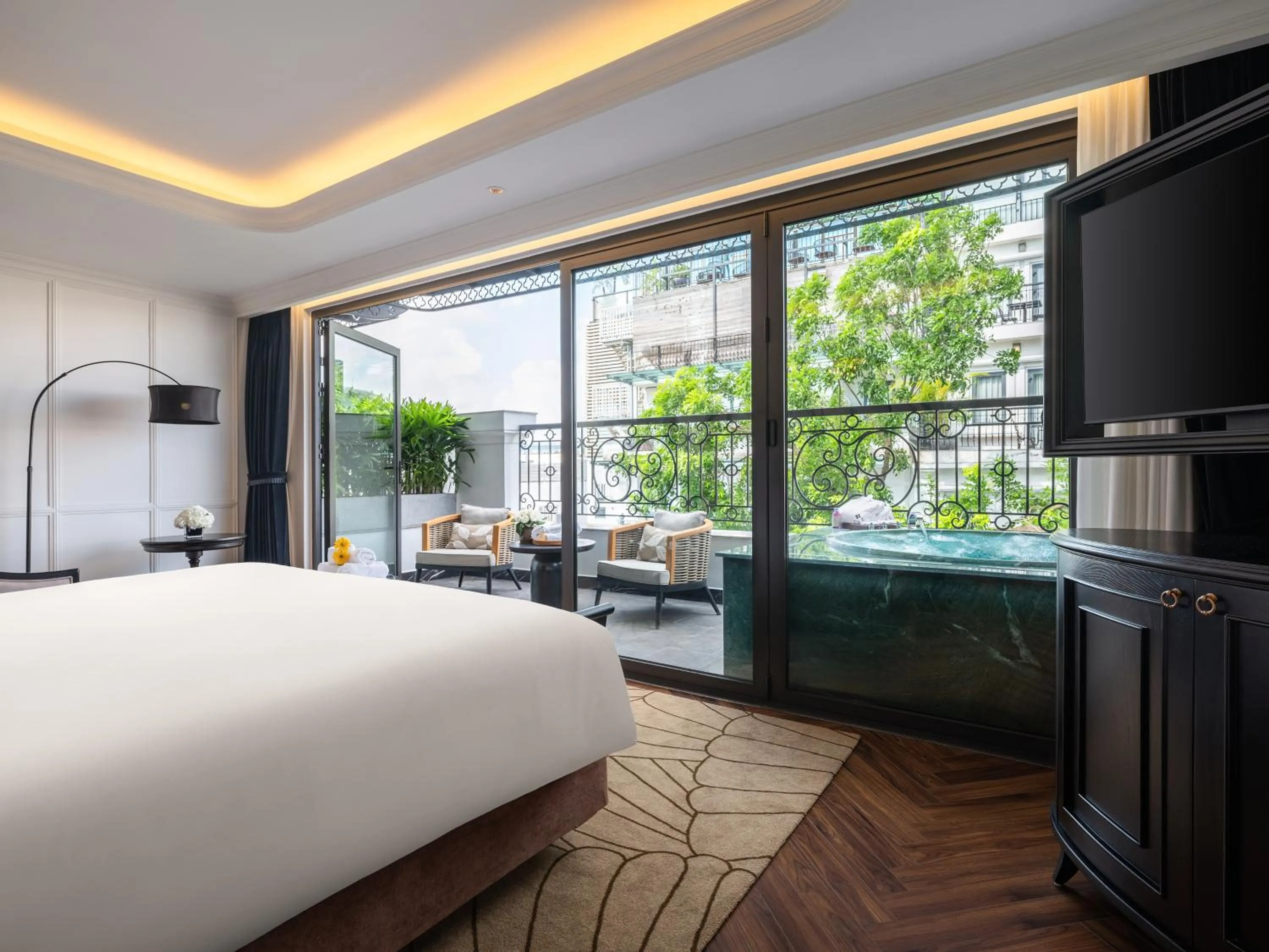 Grand Colonial Terrace Suite City View with Private Jacuzzi & Spa Benefits in GRAND HOTEL du LAC Hanoi