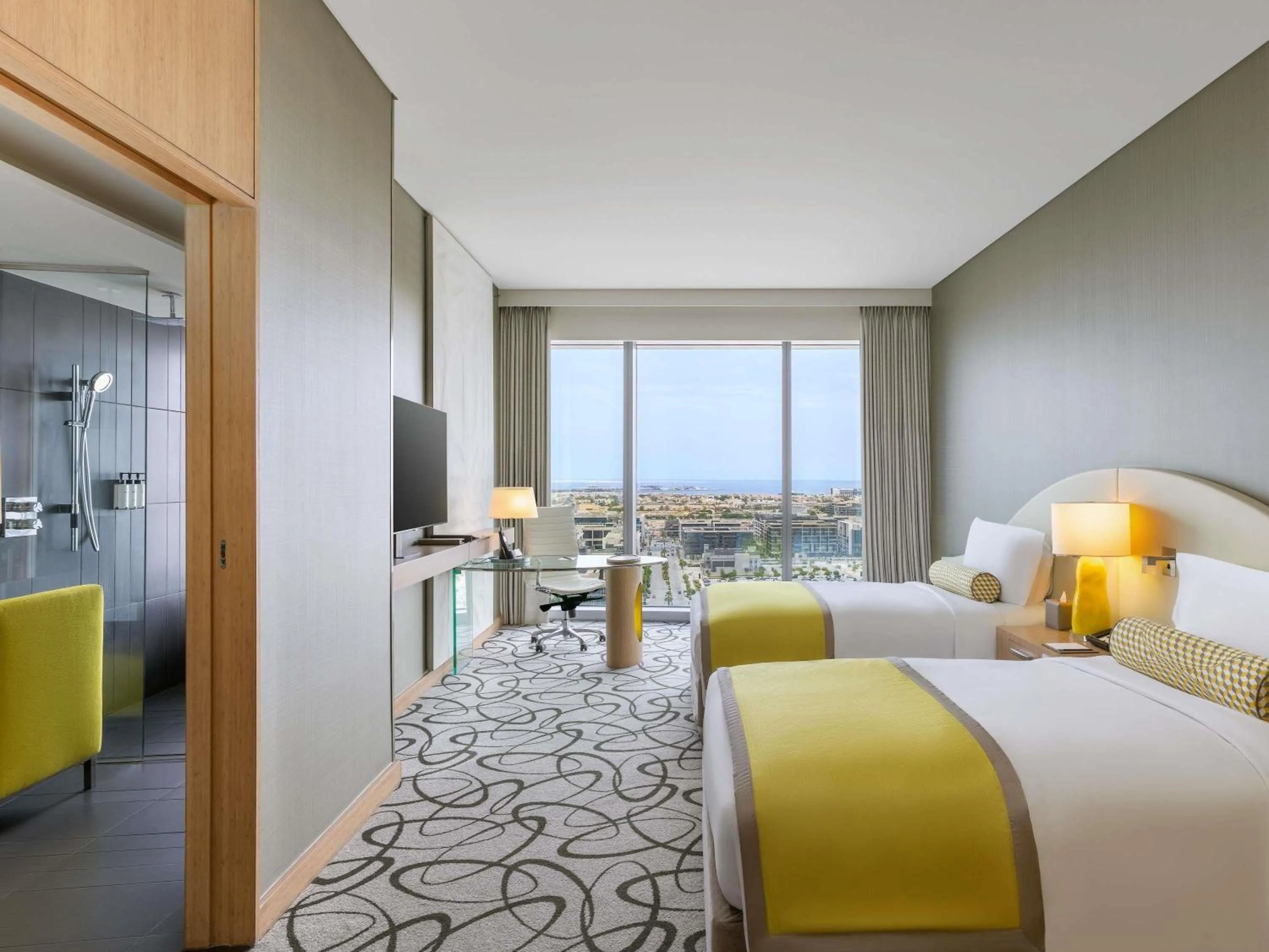 Two Bedroom Downtown Suite with Double Bed and Two Single Beds - Airport Transfer Included in Sofitel Dubai Downtown