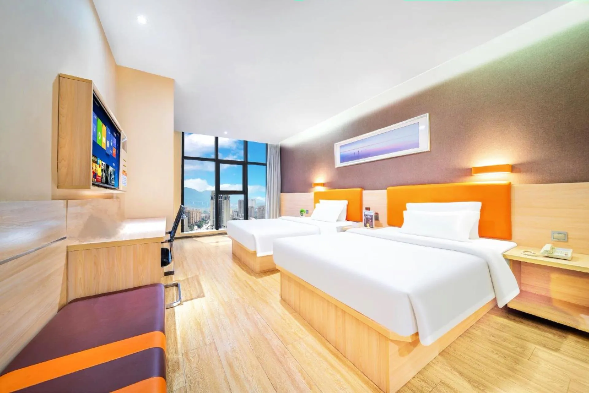 Premium Twin Room in 7 Days Premium - Kunming South High Speed Railway Station University Town Metro Station
