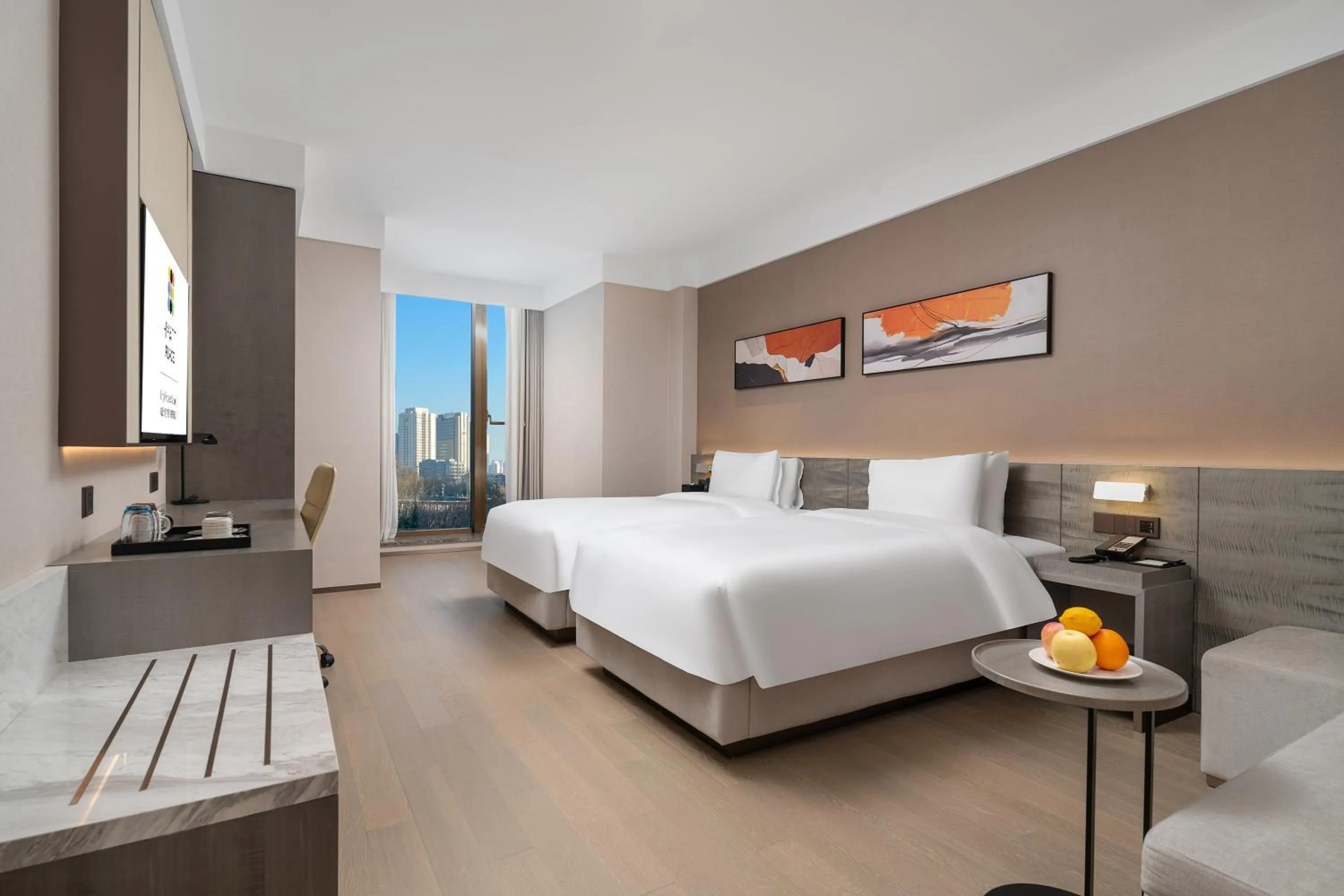 Twin Room with Sofa Bed and Garden View in Hyatt Place Linyi People Square