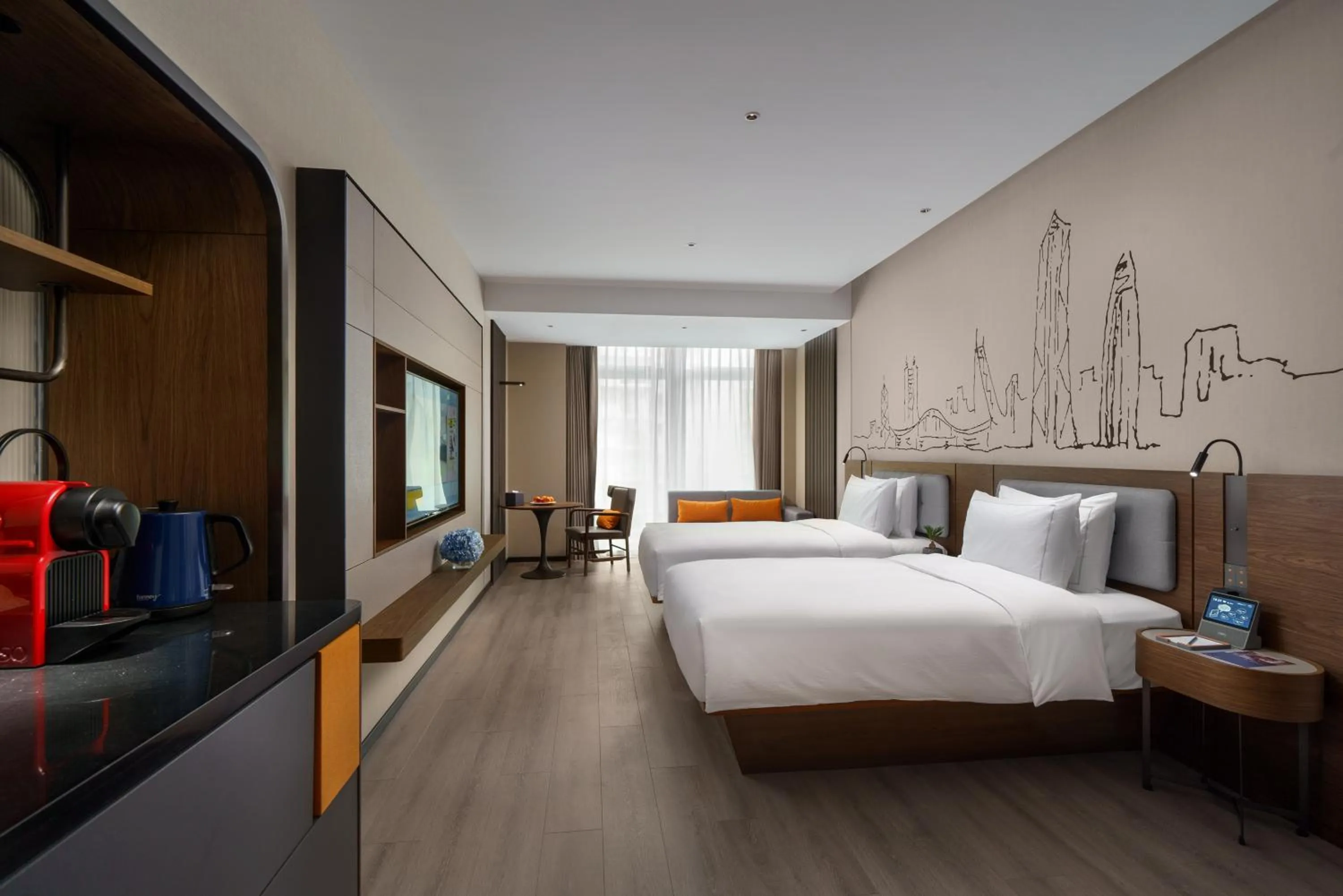 Executive Twin Room in UrCove by HYATT Futian CBD-毗邻福田站和星河COCO Park 尊享免费迷你吧