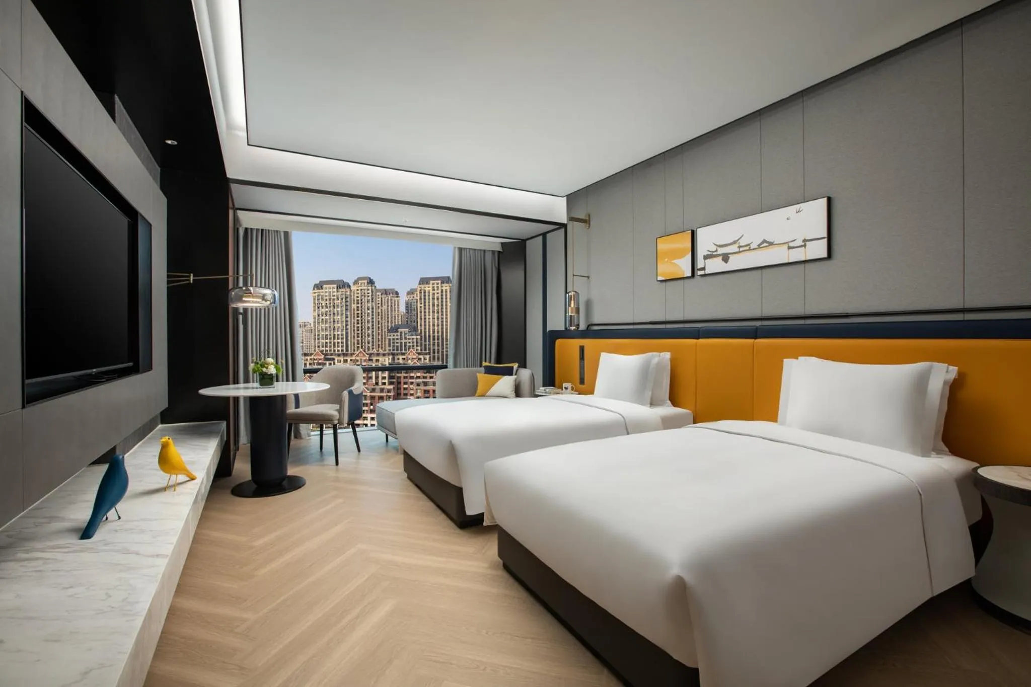 Standard Twin Room with City View in voco Hefei Binhu by IHG