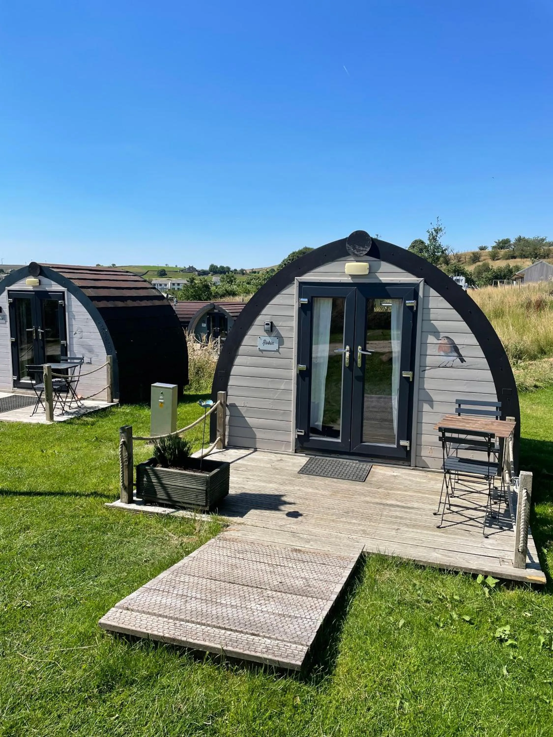 Petite Glamping Pod with Shower Block in Rossendale Holiday Cottages & Spa