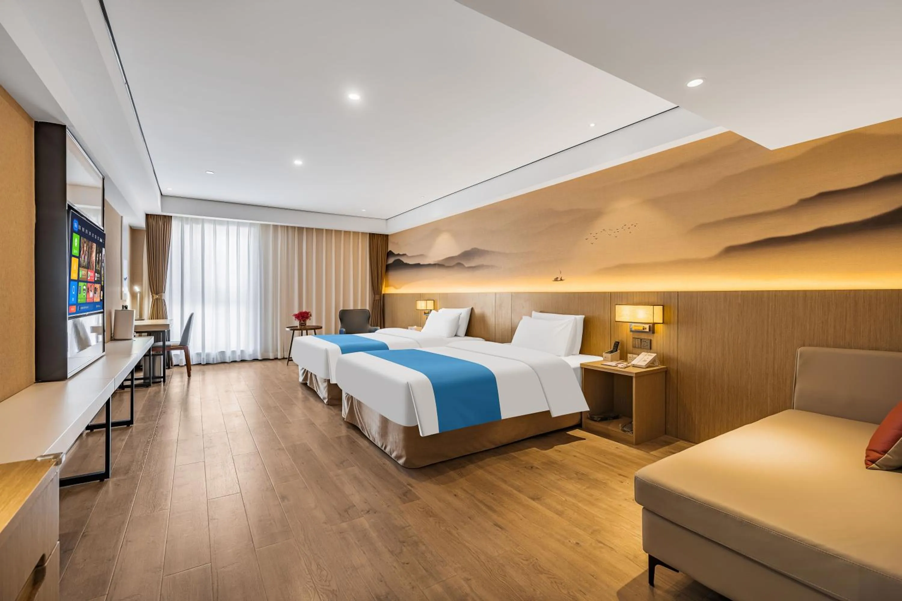 Deluxe Double Room with Two Double Beds - Non-Smoking in Ramada Encore by Wyndham Kunming Guandu