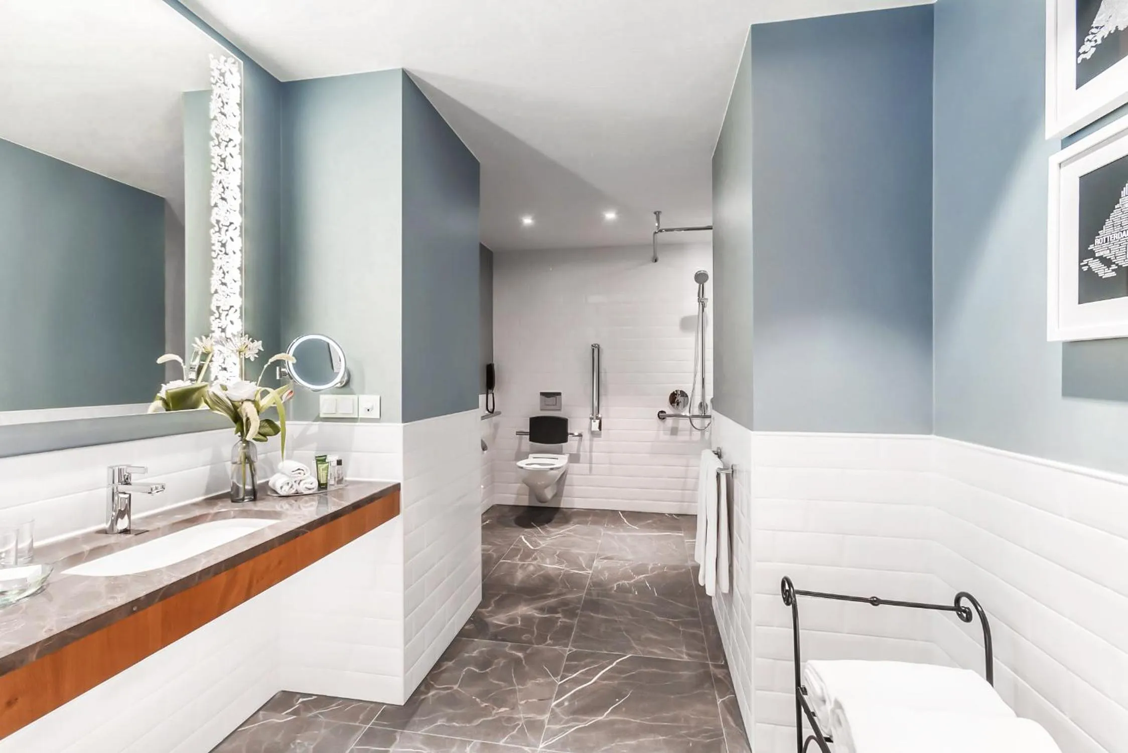 Double Room with Roll-In Shower - Mobility Access in Hilton Rotterdam