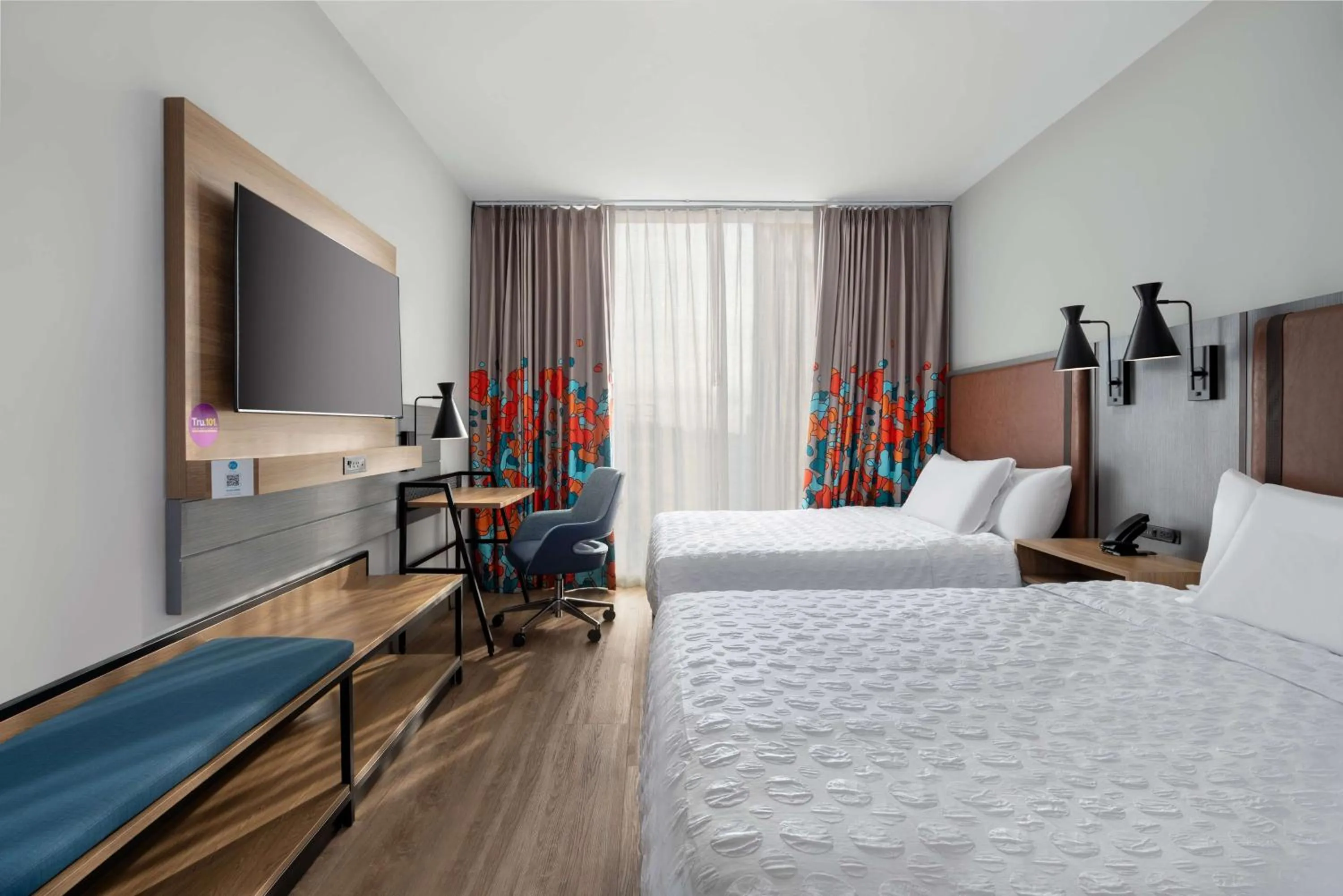 Queen Room with Two Queen Beds and Walk-In Shower in Tru By Hilton Brooklyn