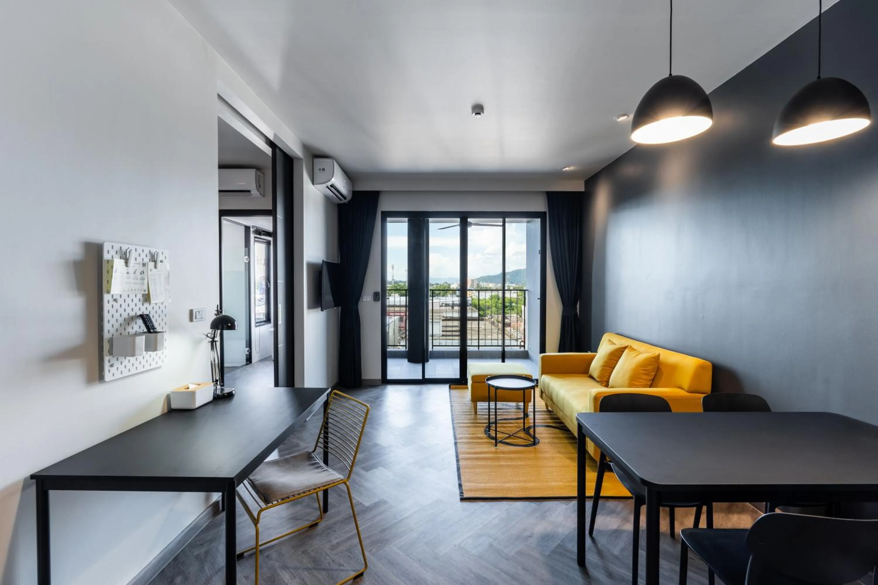 Deluxe Family King Bed & Bunk Bed with Living, Free 24hrs. Co-working space - single occupancy in Blu Monkey Hub and Hotel Krabi Town