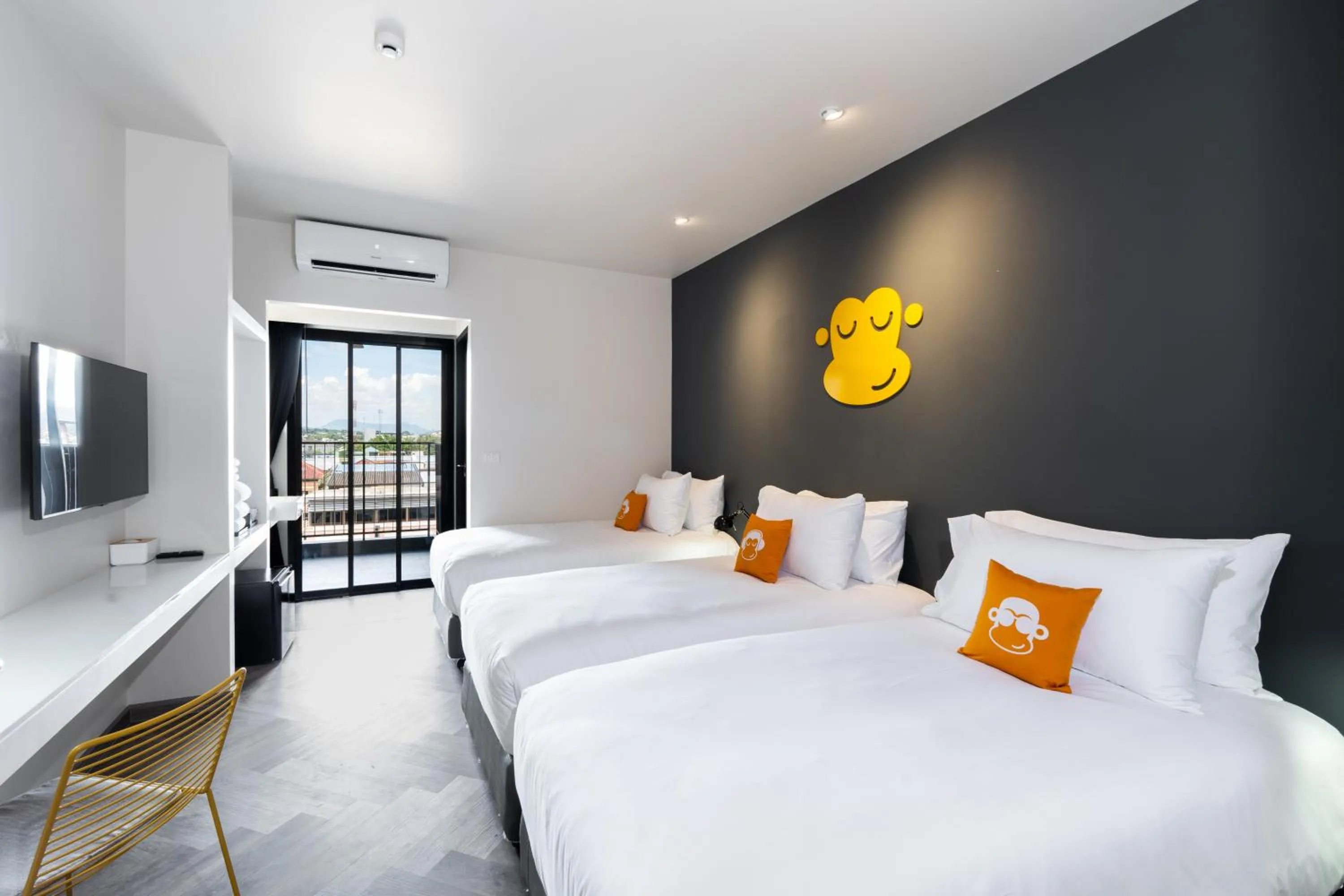 Deluxe Triple Bed, Free 24hrs. Co-working space - single occupancy in Blu Monkey Hub and Hotel Krabi Town