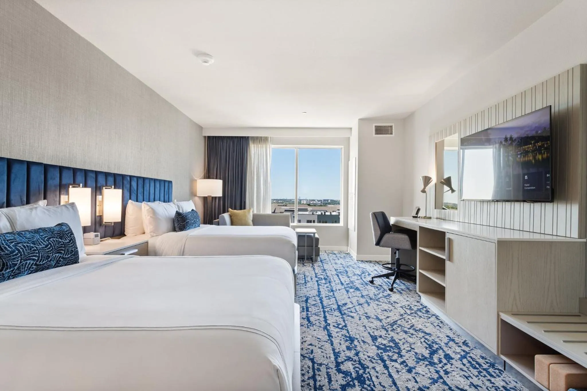Standard Queen Room with Two Queen Beds with Balcony and Exercise Equipment in EVEN Hotel Austin Uptown near the Domain by IHG