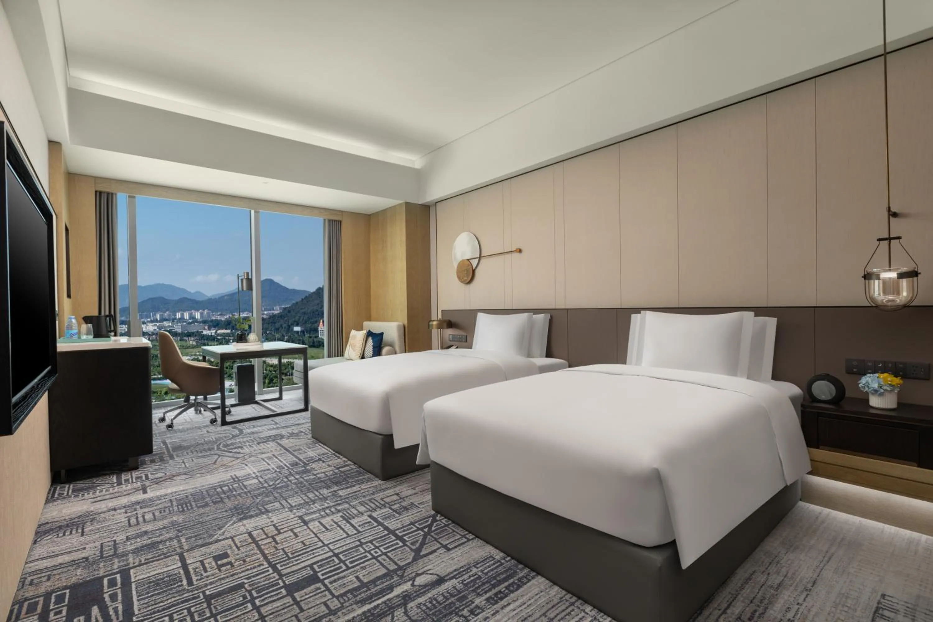 Standard Twin Room with City View in Crowne Plaza Jiangmen Binjiang by IHG