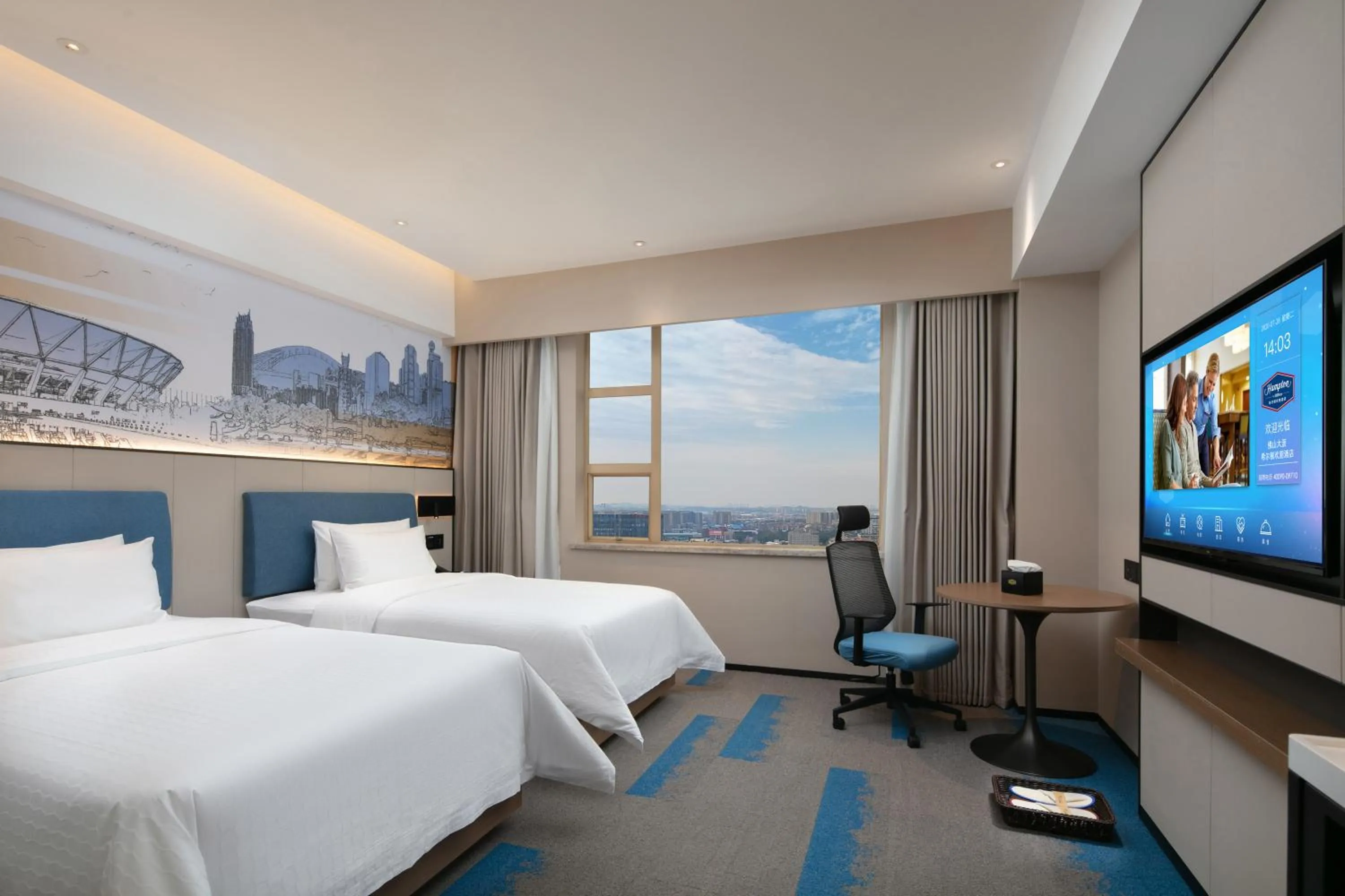 Superior Twin Room in Hampton by Hilton Foshan Dali