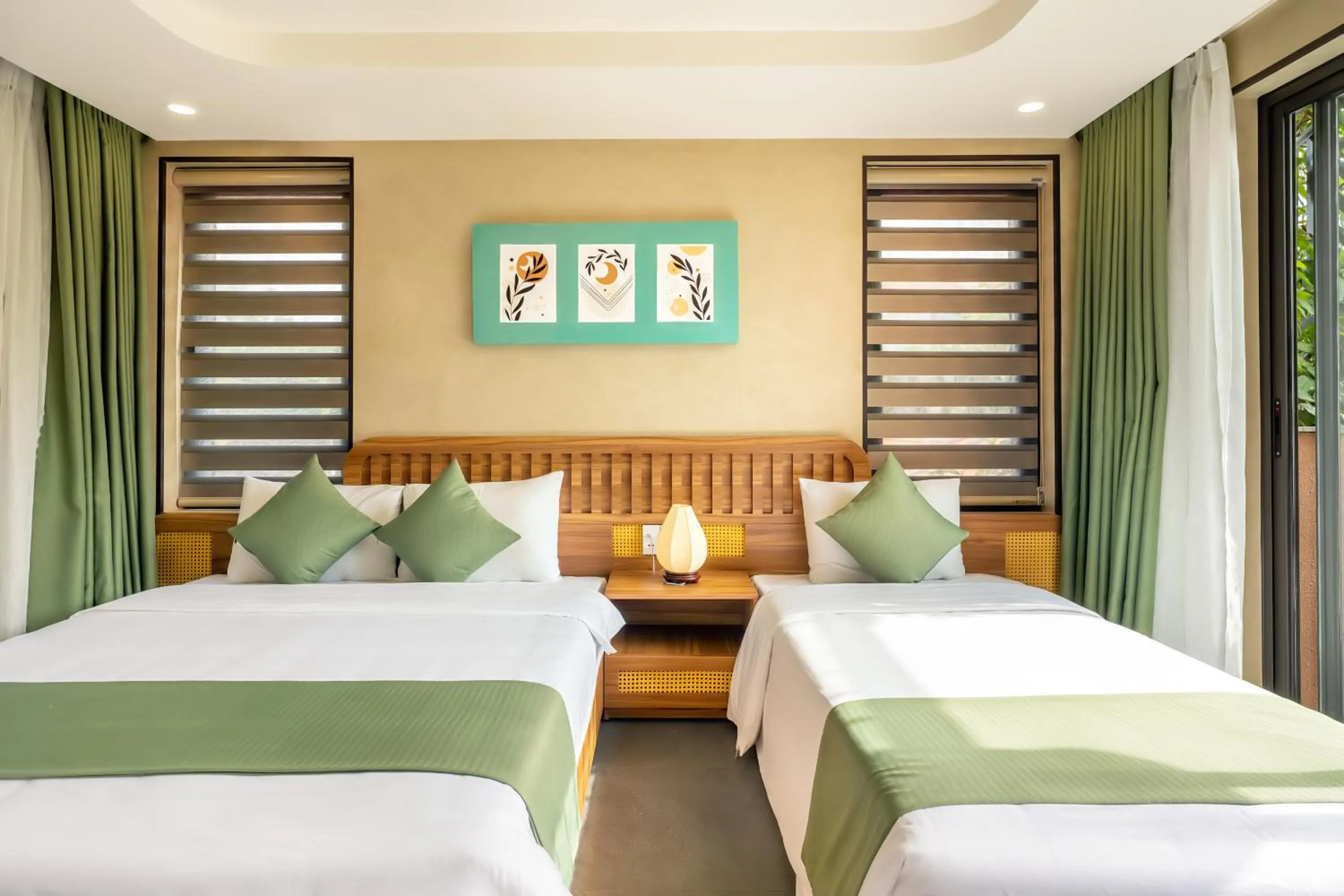 Triple Room with Pool View in The Linh Seaside Villa Hoi An