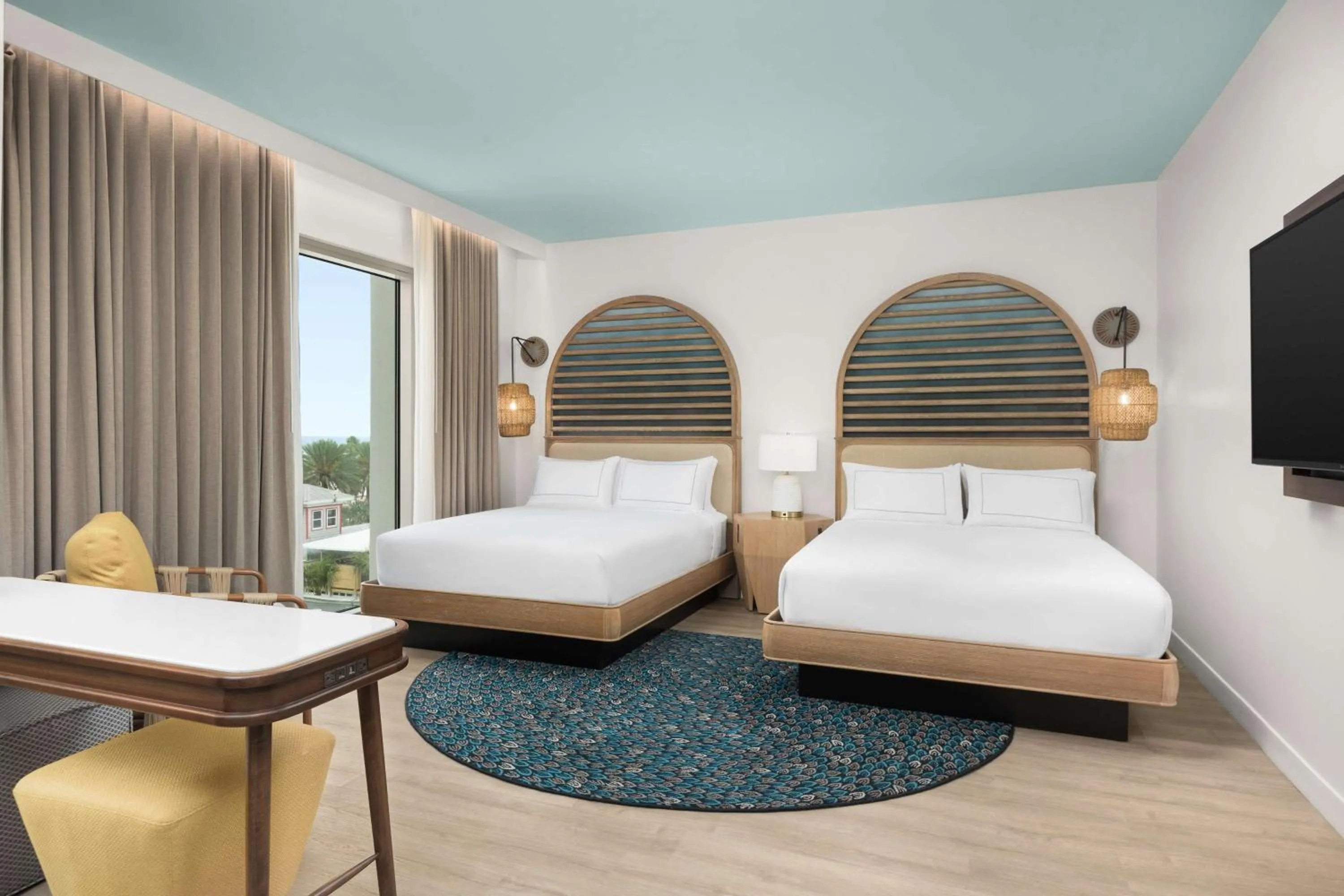 Queen Room with Two Queen Beds and Sofa Bed - Balcony/Hearing Accessible in The Hiatus Clearwater Beach, Curio Collection By Hilton