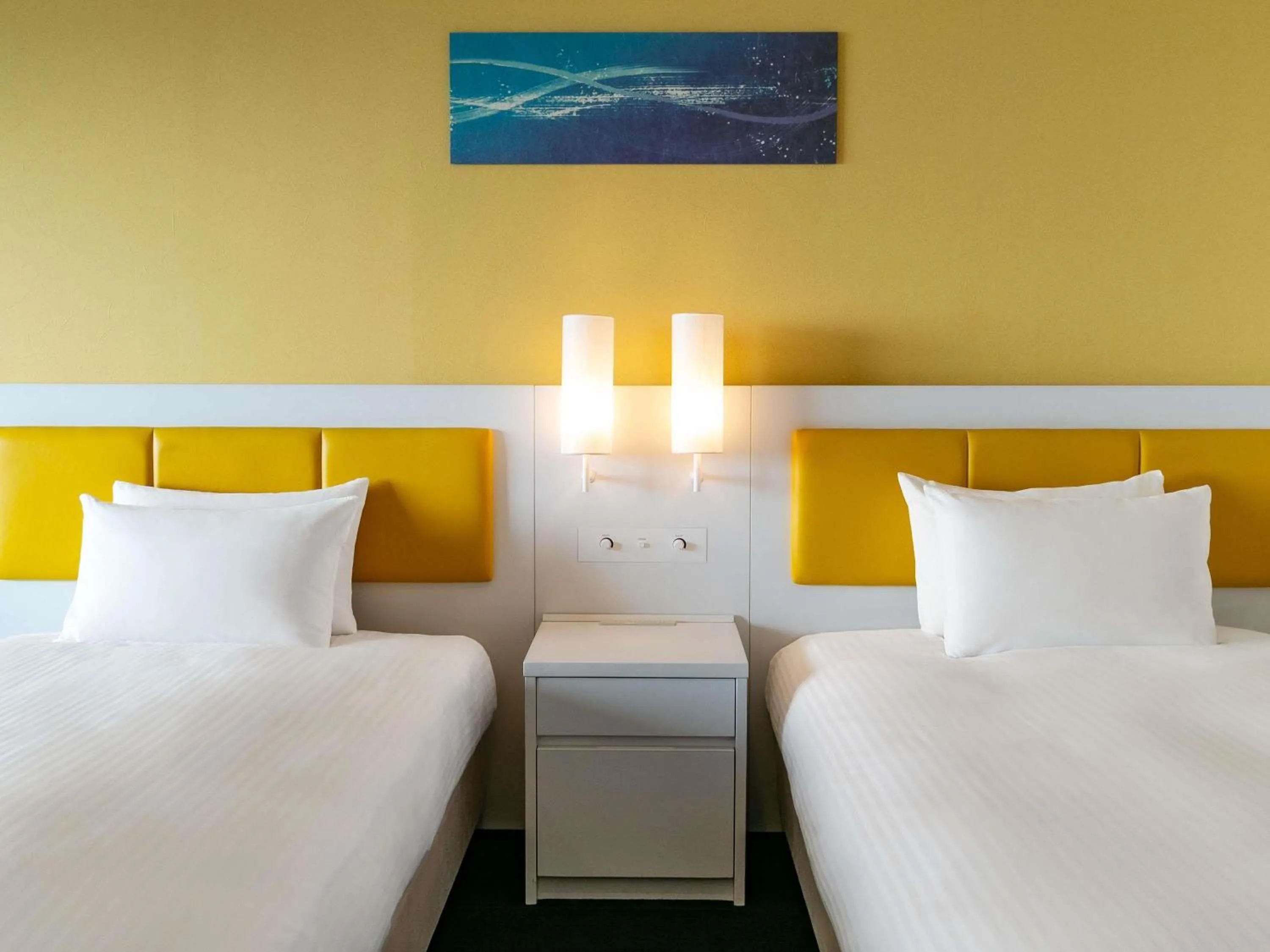 Mediterranean Style Standard Room with Two Single Beds and One Extra Bed - Mountain View in Grand Mercure Awaji Island Resort & Spa