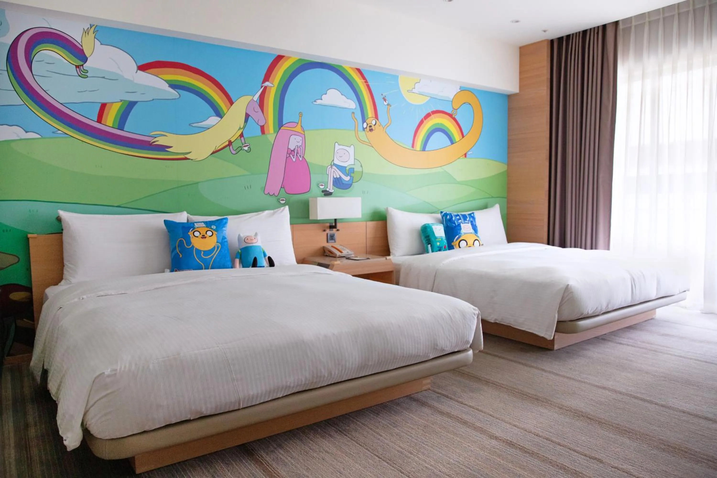 Cartoon Network Room Two Double Beds in Hotel COZZI Ximen Tainan