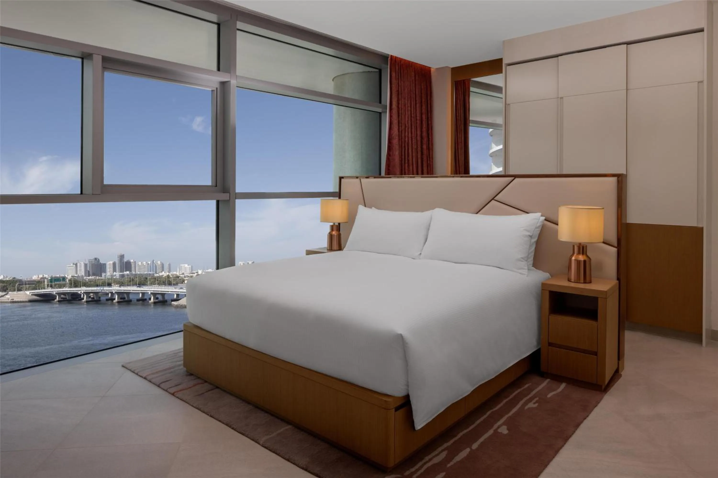 One-Bedroom King Apartment - Mobility Accessible with Roll-In Shower in Hilton Dubai Creek Hotel & Residences