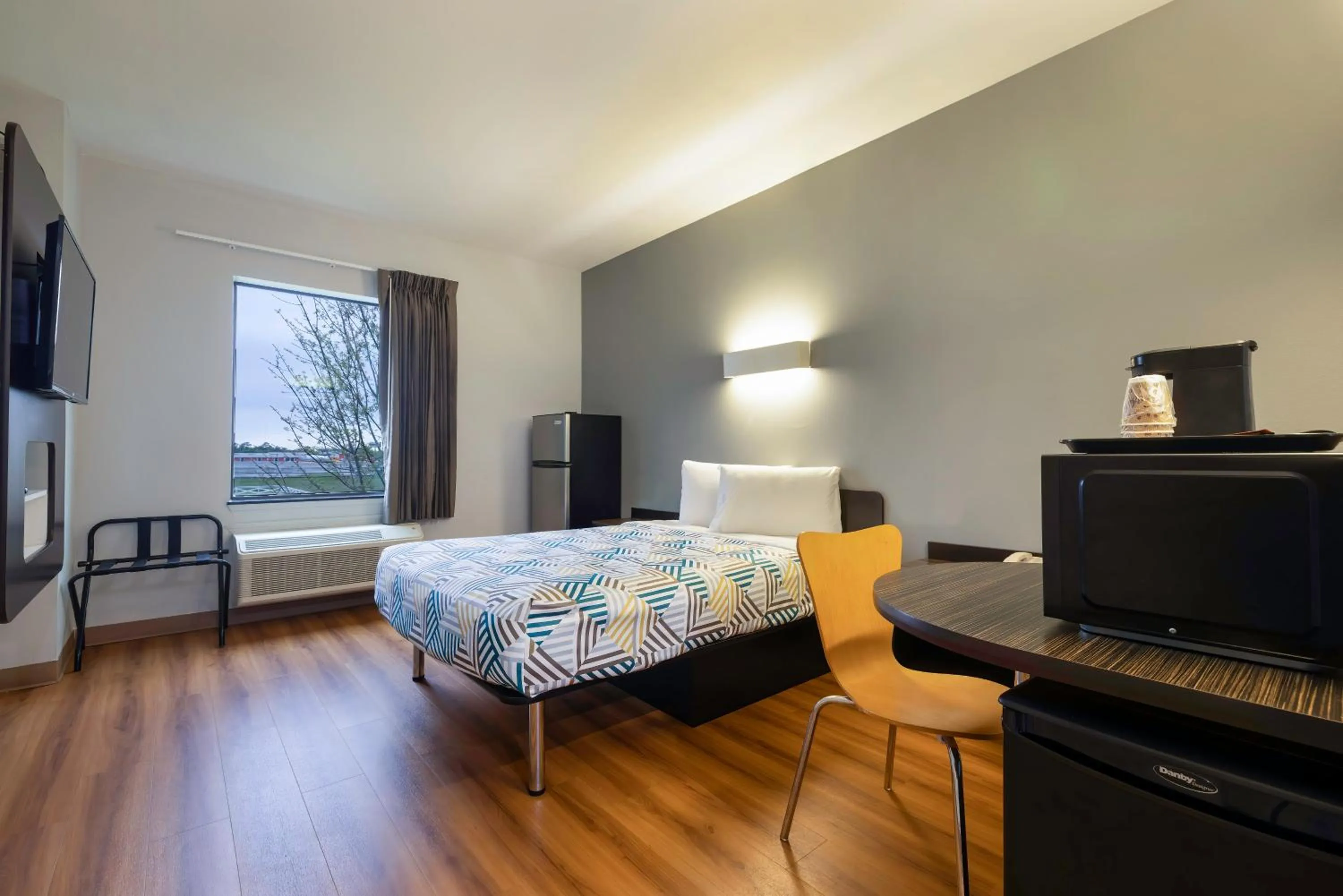 Queen Room - Disability Access - Roll in Shower in Studio 6 Suites Texas City, TX I 45 South