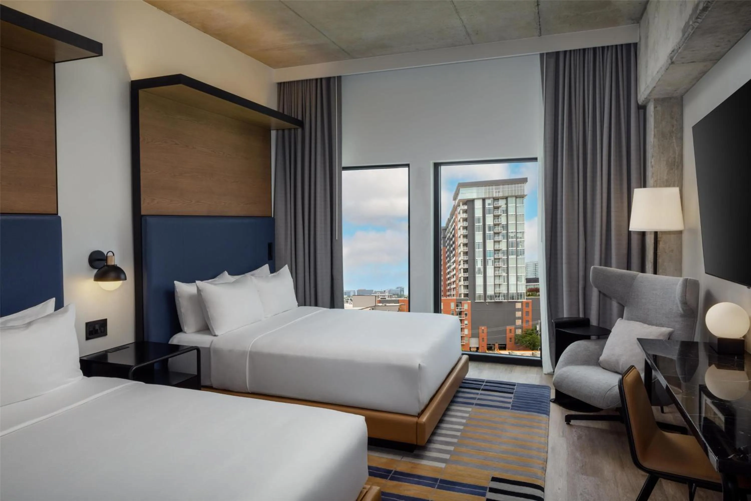 Queen Room with Two Queen Beds and Roll-In Shower - Mobility Access in Canopy By Hilton Nashville Downtown The Gulch