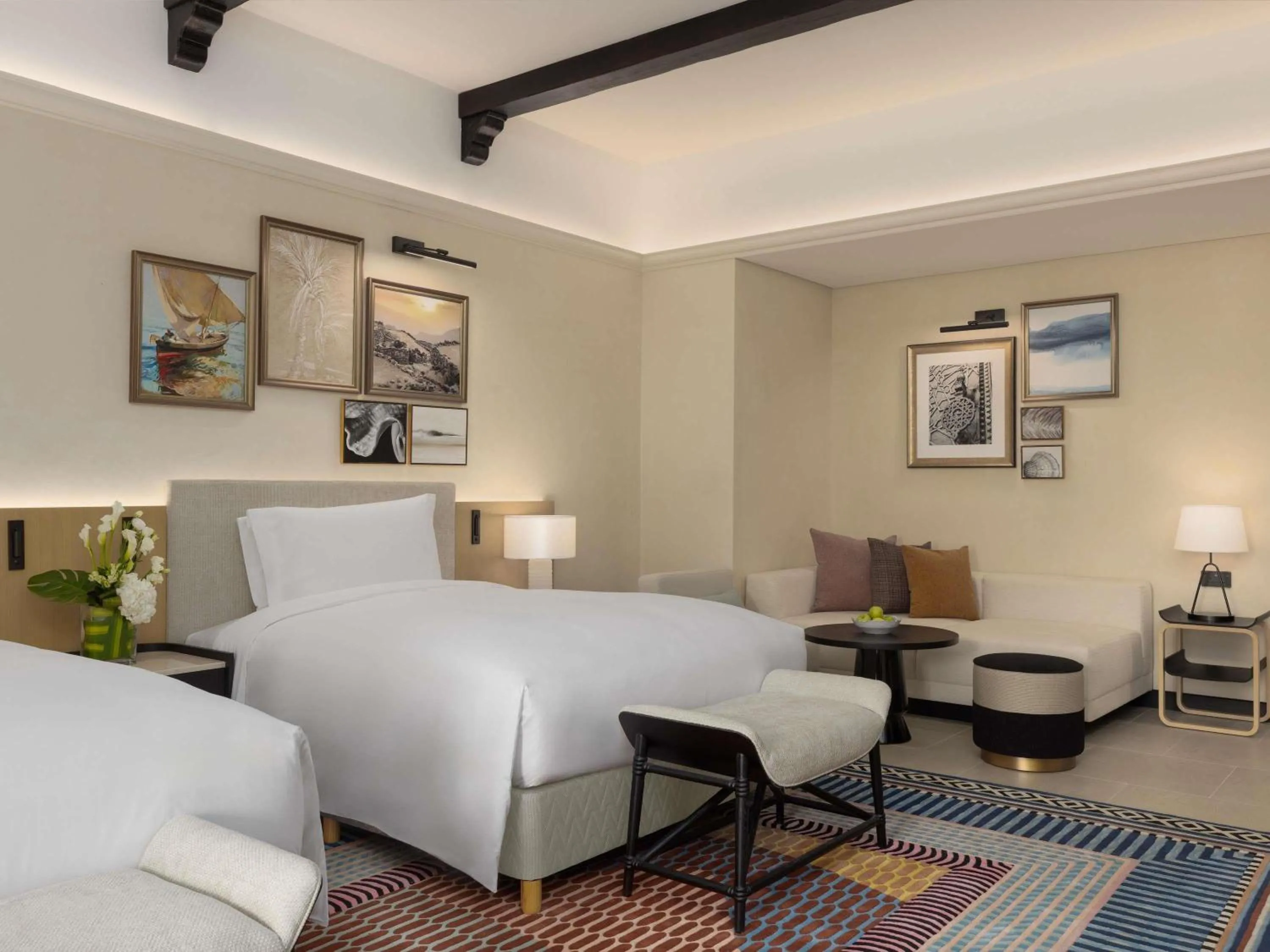 Superior Queen Room with Two Queen Beds and Sea View - single occupancy in Sofitel Al Hamra Beach Resort