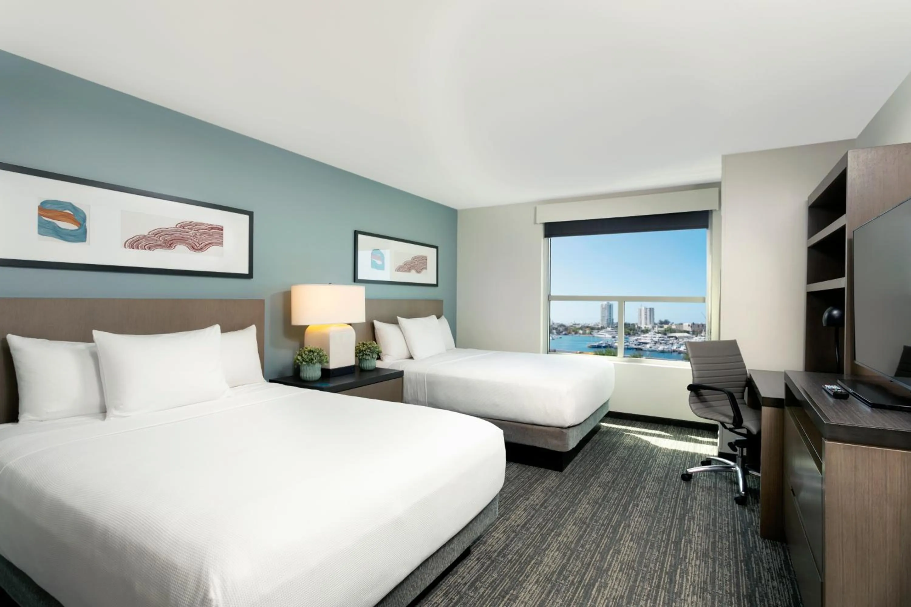 Den Guest Room with Two Queen Beds and Bay View in Hyatt House San Juan