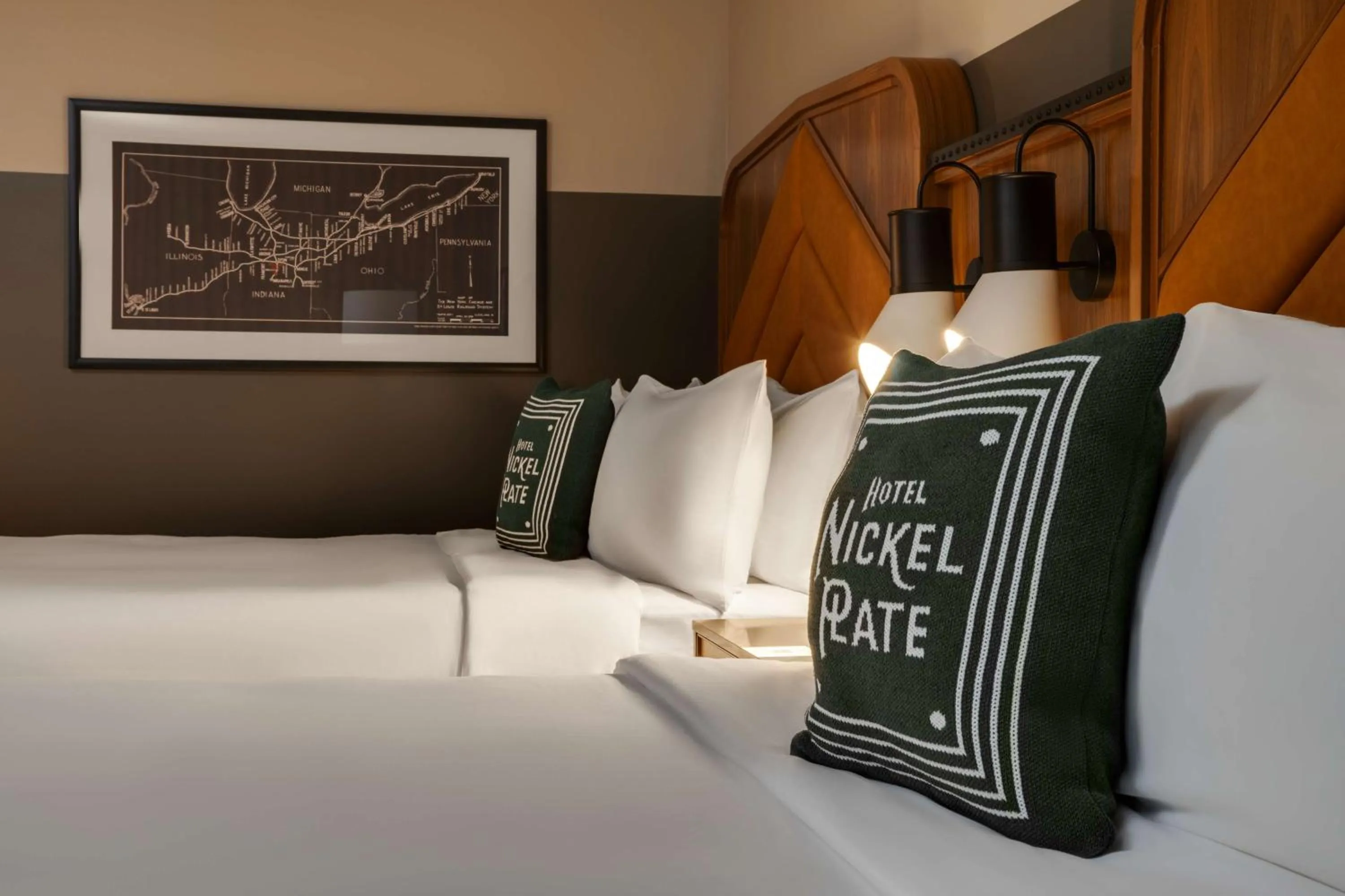 Queen Room with Two Queen Beds with Shower/Bath Tub in Hotel Nickel Plate Fishers, Tapestry Collection By Hilton