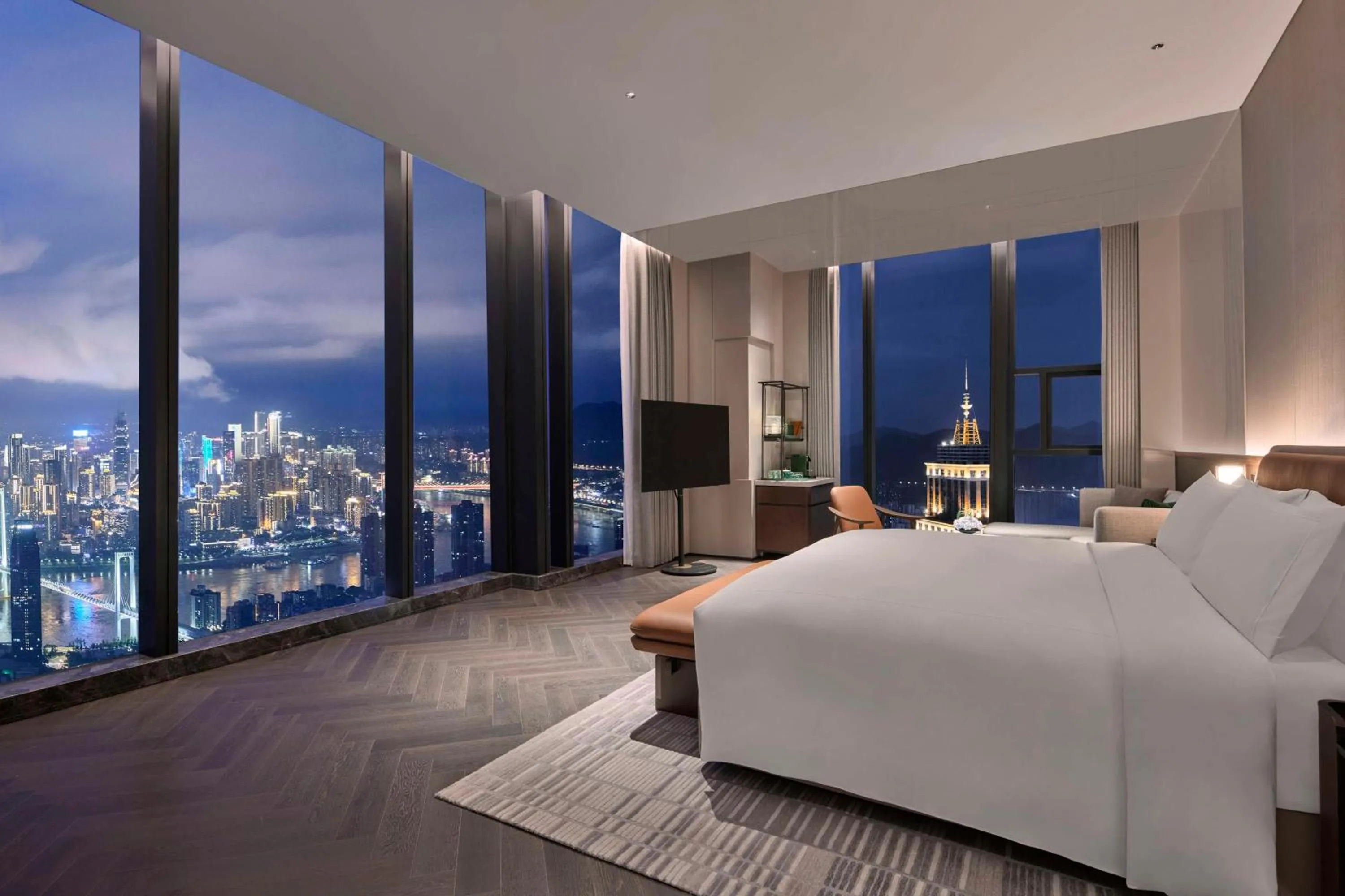 King Room with Premium View in Conrad Chongqing - Indulge in the magical 8D city landscape