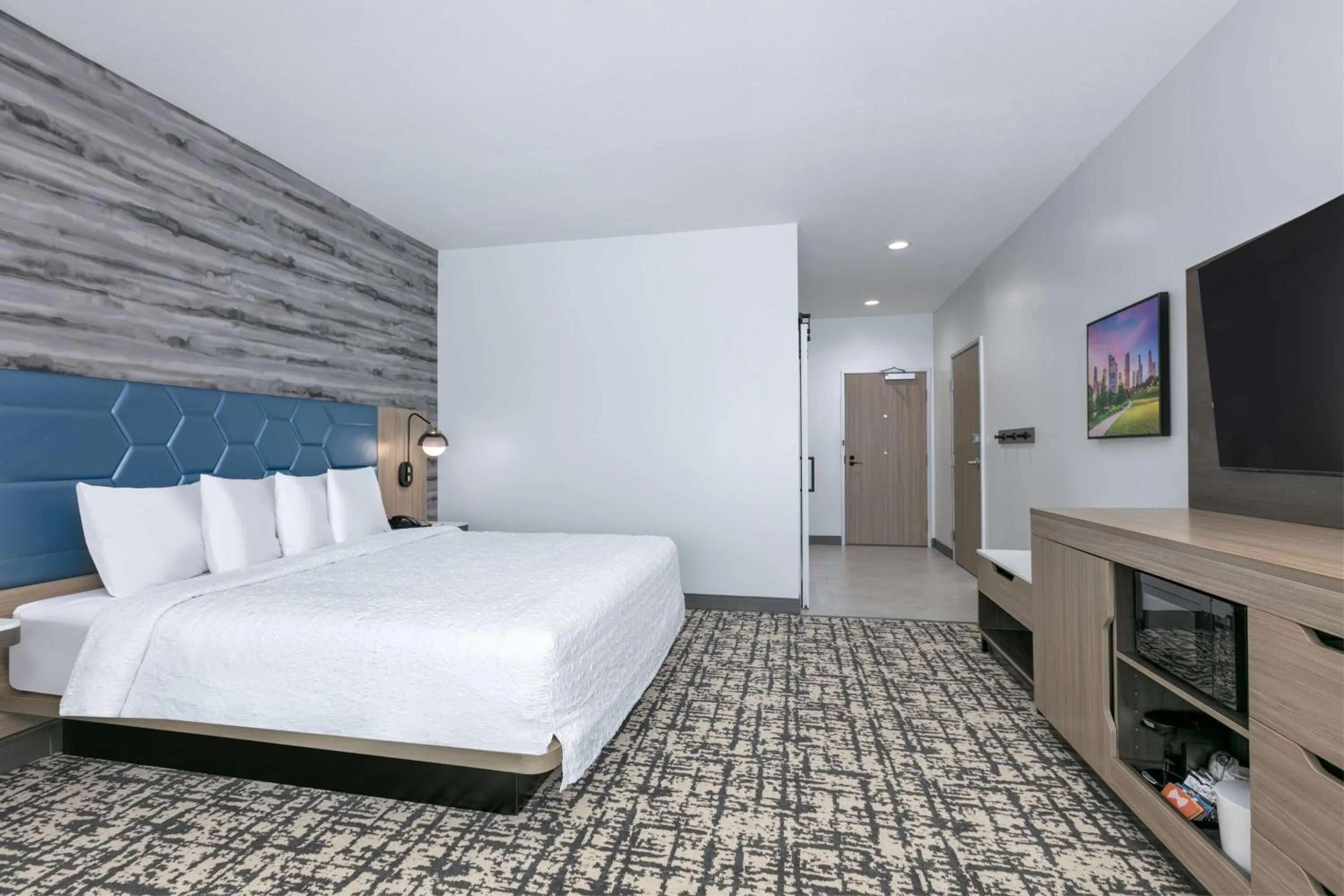 King Room with Roll-In Shower - Mobility/Hearing Accessible in Hampton Inn & Suites by Hilton Shenandoah The Woodlands