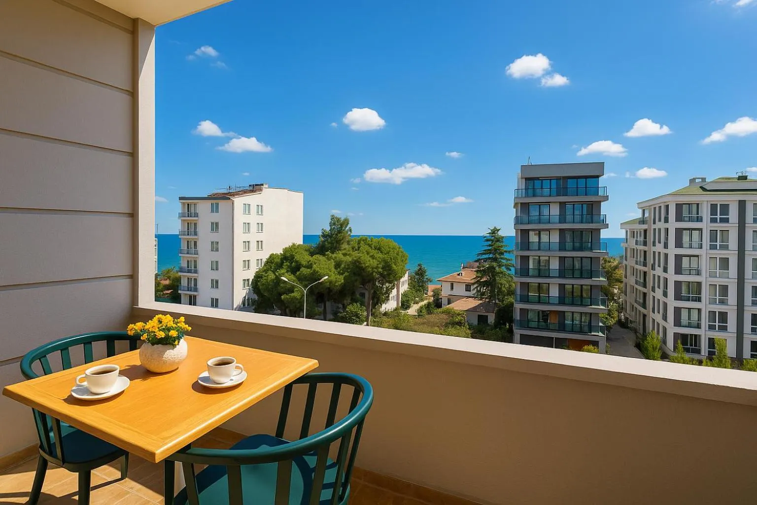 Quadruple Room with Sea View in Niva Atakum Otel