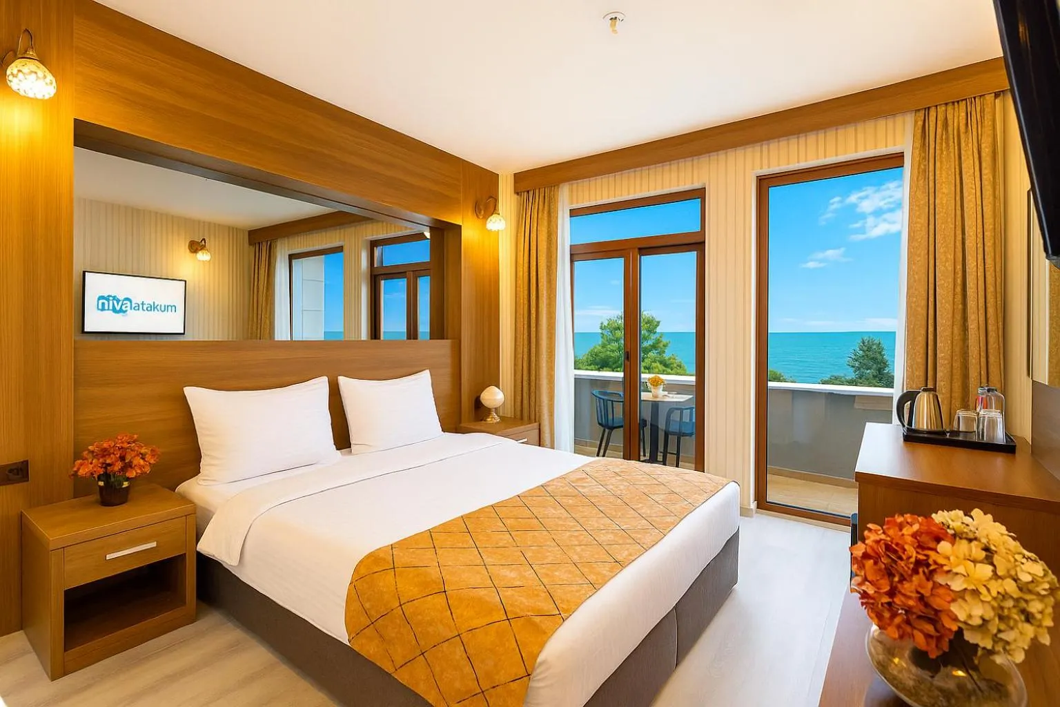 Double Room with Balcony and Sea View in Niva Atakum Otel