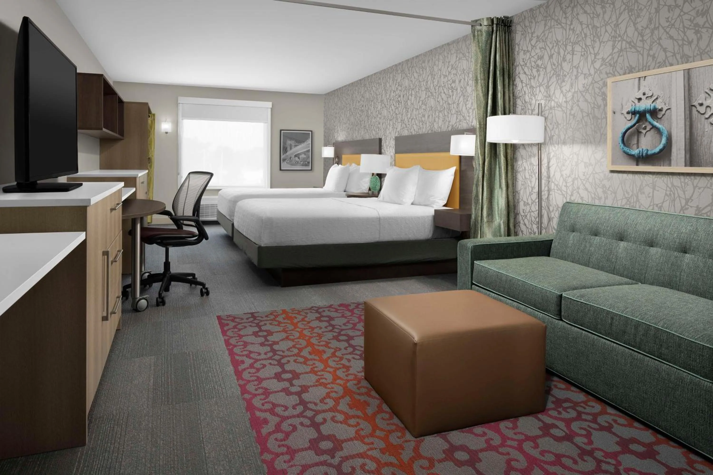 Studio Suite with Two Queen Beds - Hearing Access in Home2 Suites By Hilton Poughkeepsie
