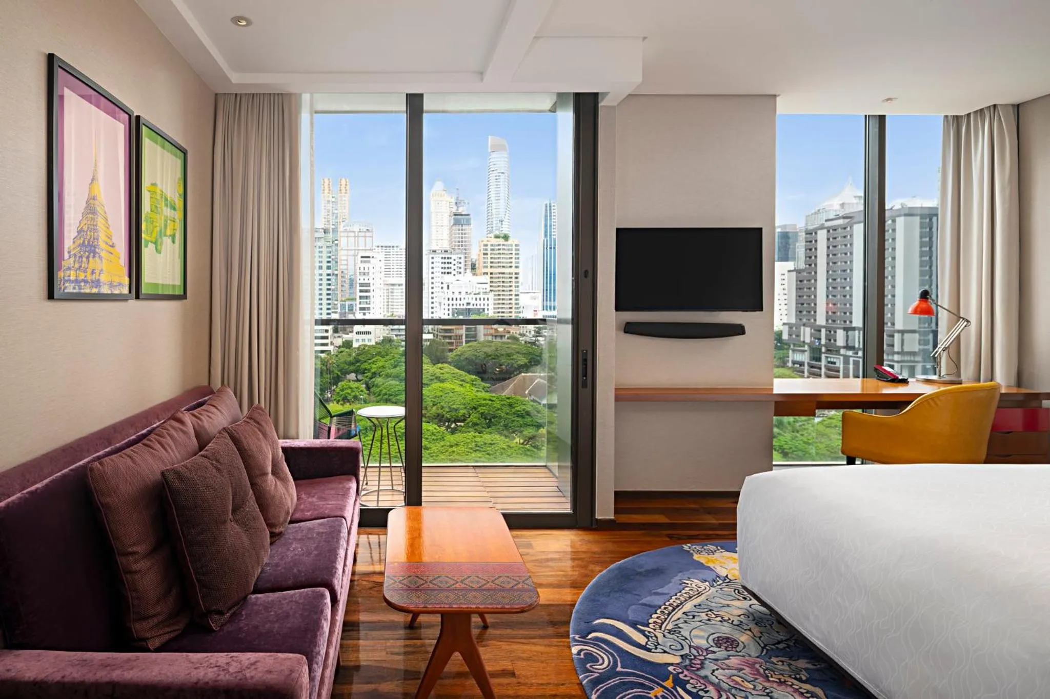 King Standard Garden View Balcony in Hotel Indigo Bangkok Wireless Road by IHG