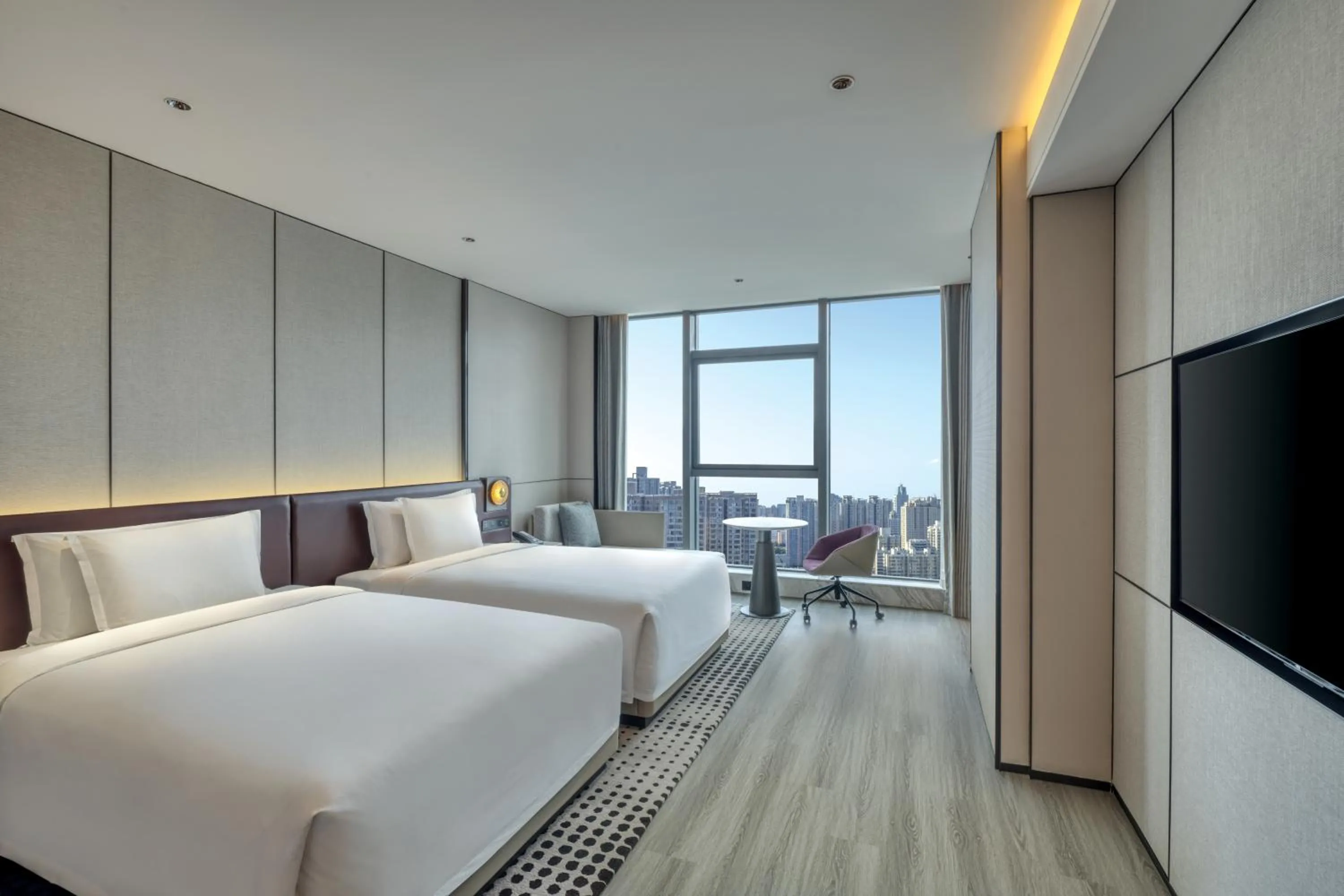 Standard Double Room with Two Double Beds - High Floor in Crowne Plaza Xi'an Weiyang by IHG