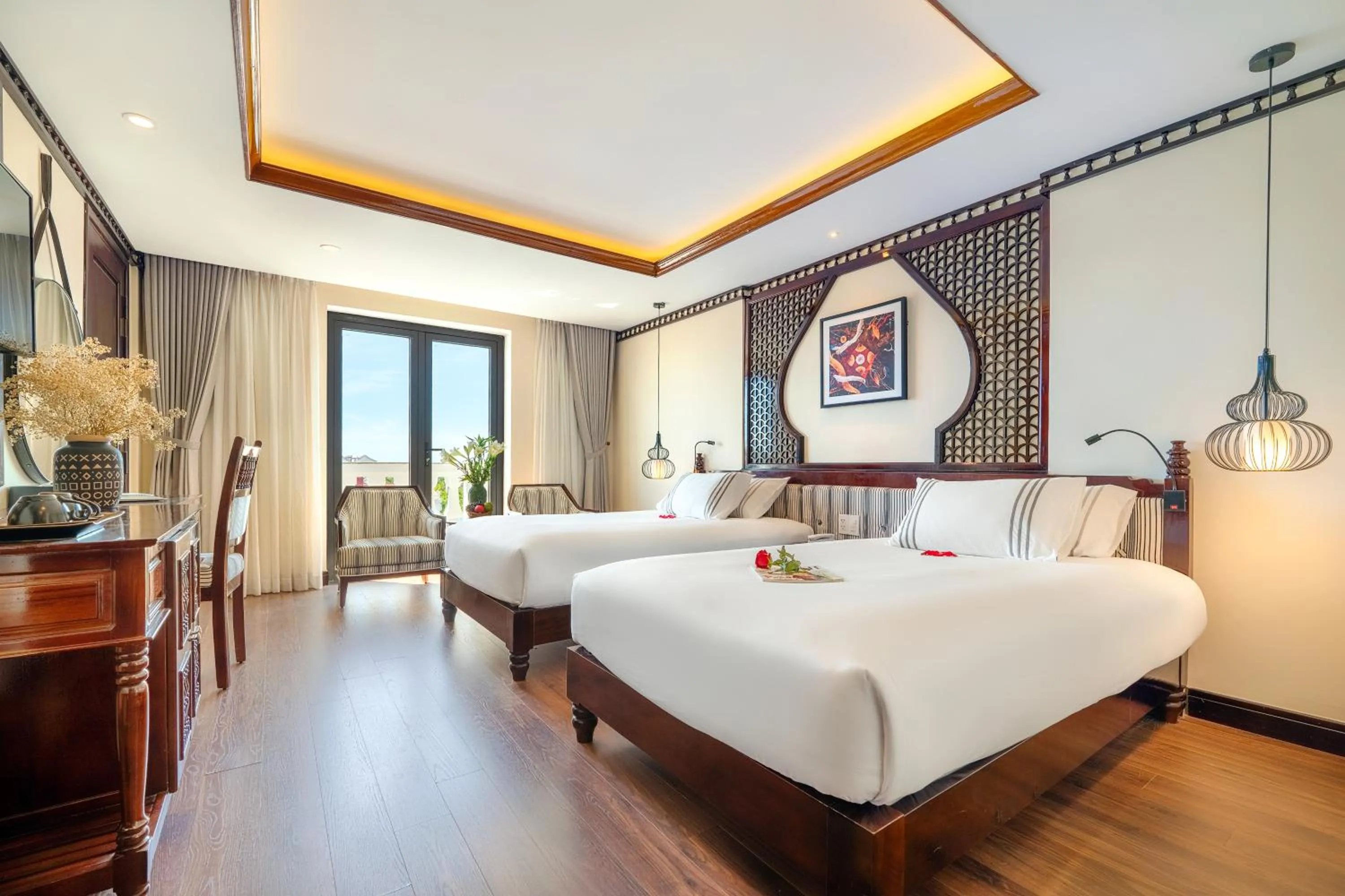 Deluxe Double or Twin Room with Balcony in Qualia De Hôtel Hoi An - Rooftop Bar City View