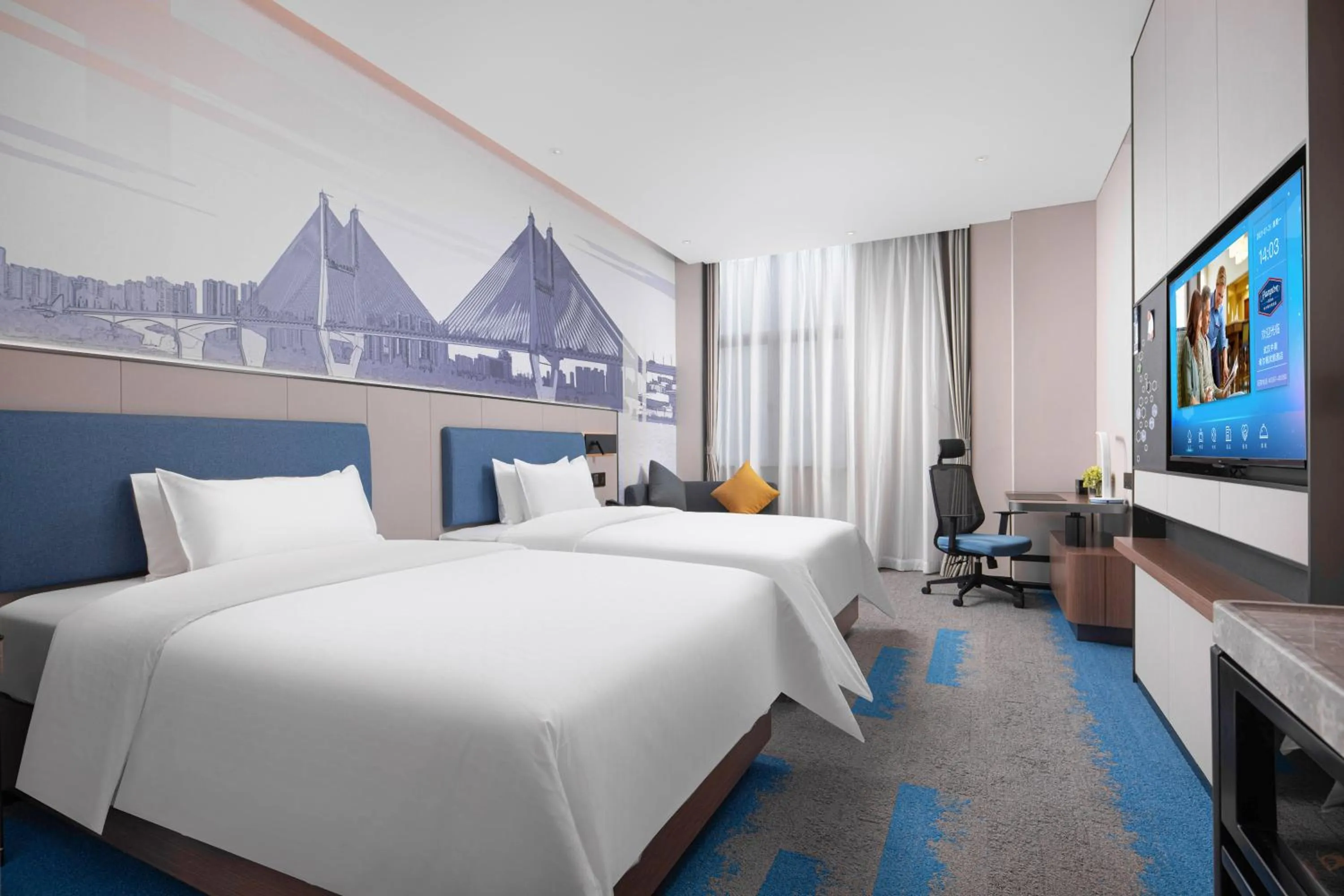 Superior Twin Room in Hilton Hotel by Hampton Wuhan Zhongnan Street Branch