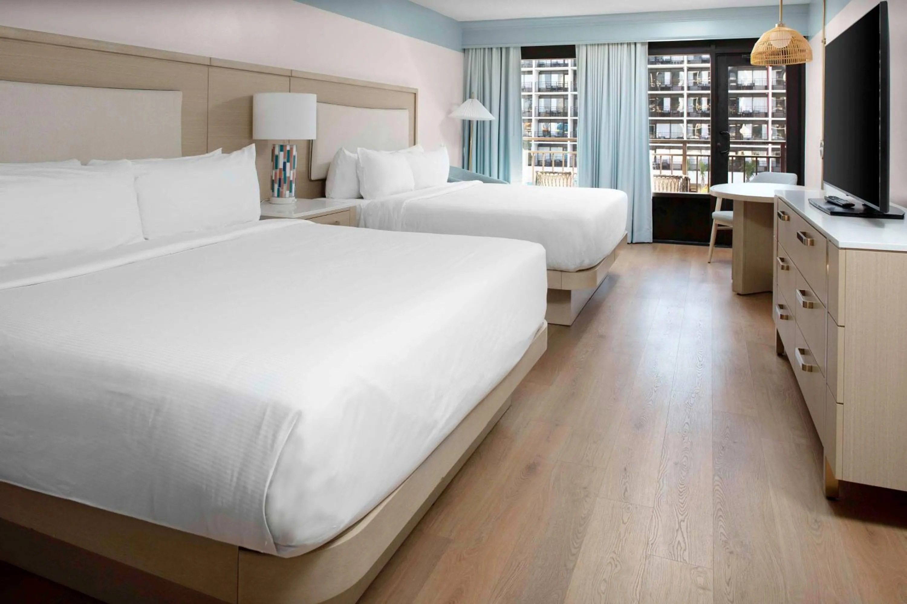 King Room with Two King Beds and Ocean View in The Ellie Beach Resort Myrtle Beach, Tapestry By Hilton