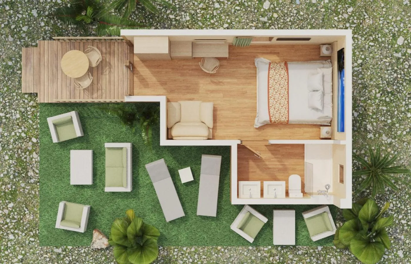 One-Bedroom Bungalow with Sea View (2 adults + 1 child) with Access to Terra Natura Park in Magic Natura Resort