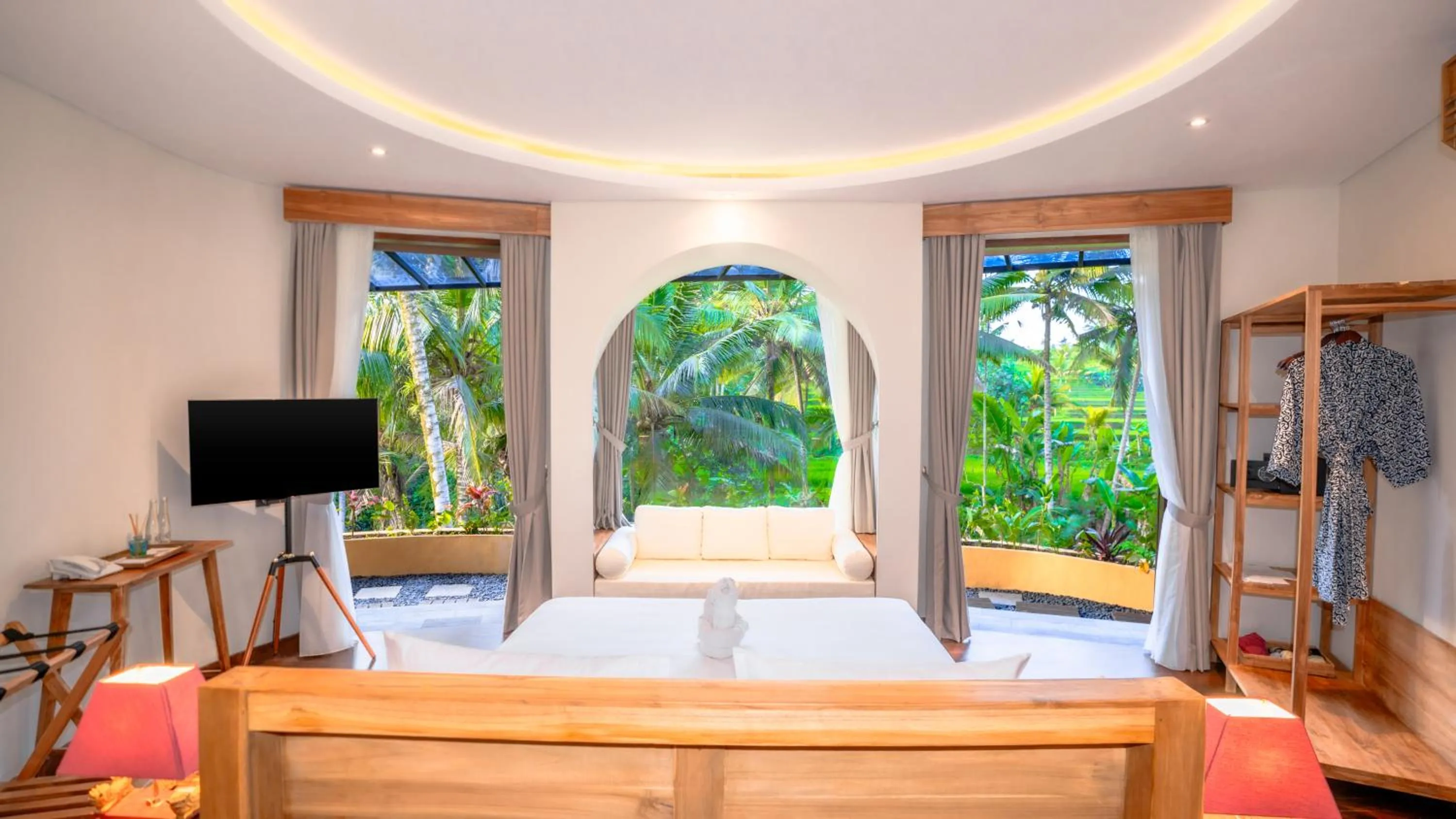 Two Bedroom Rice Terrace Pool Villa with Jacuzzi and Living Room in Puri Sebali Resort