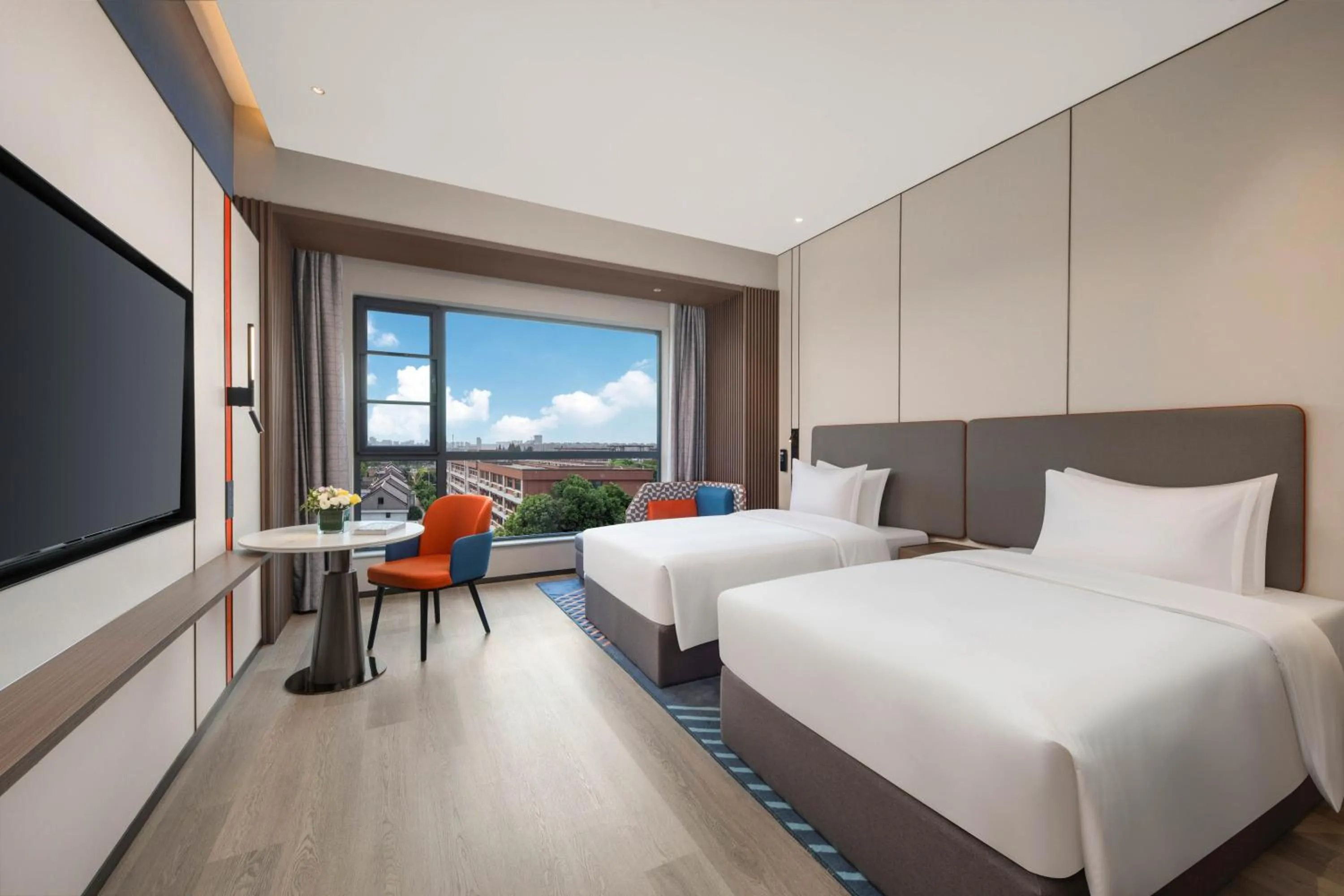 Standard Double Room with Two Double Beds and City View in Holiday Inn Express Hai'an Railway Station by IHG