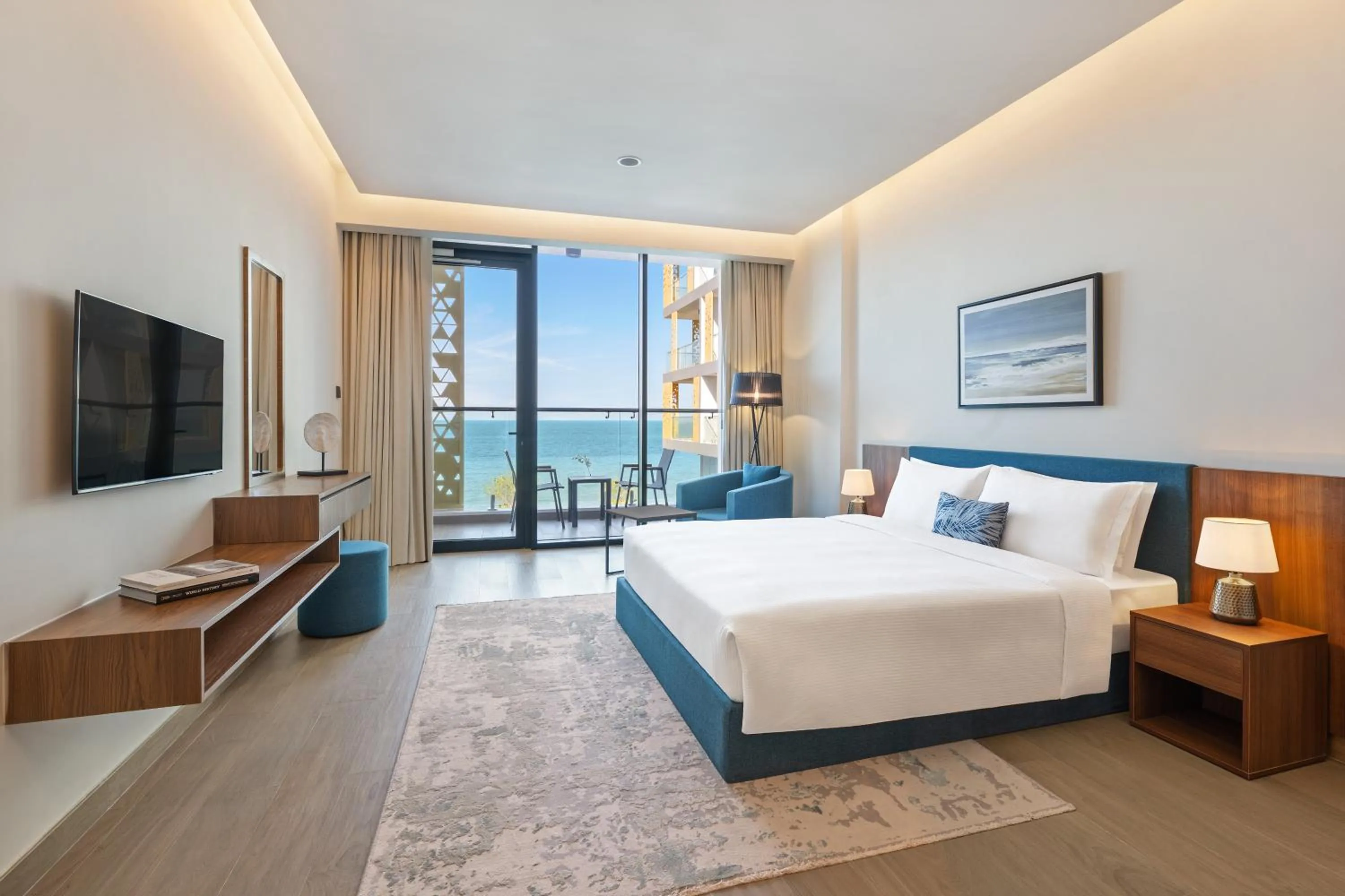 Sea View Studio with Balcony-King Bed - single occupancy in Beach Bay Hotel Mirfa