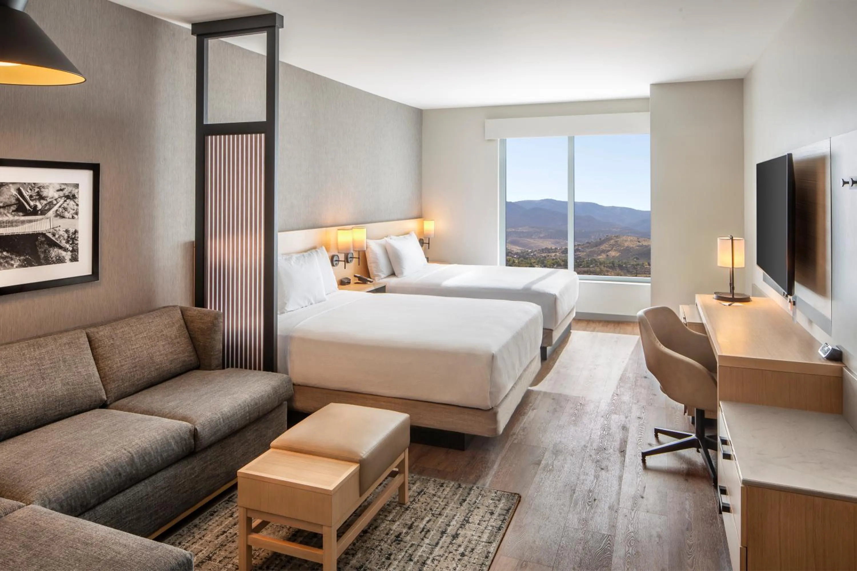 Queen Suite with Two Queen Beds with Sofa Bed and Roll-In Shower - Disability Access in Hyatt Place Reno