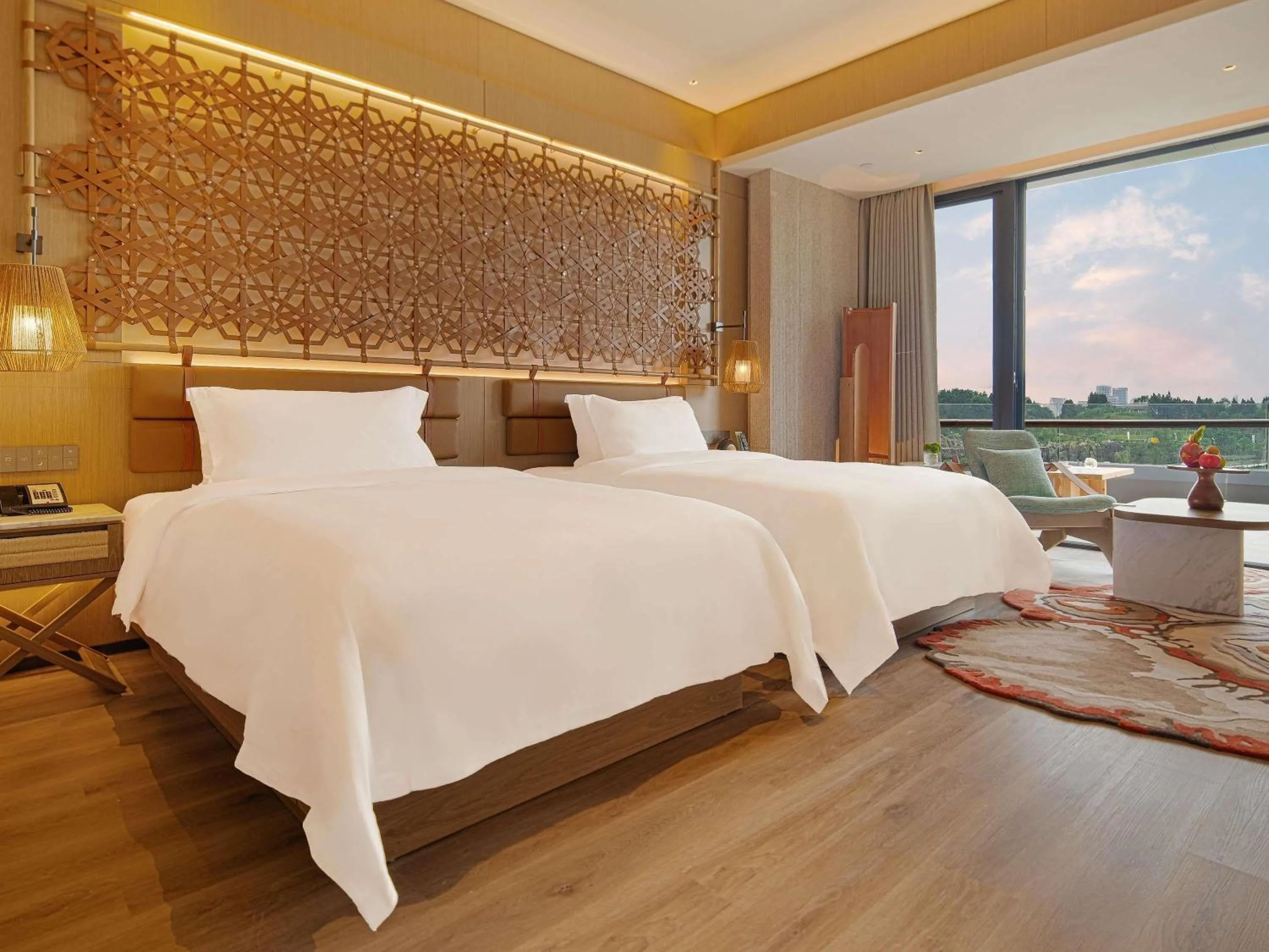 Superior Double Room with Two Double Beds and Waterfall View in Chengdu Expo Waterfall Hotel - MGallery Collection