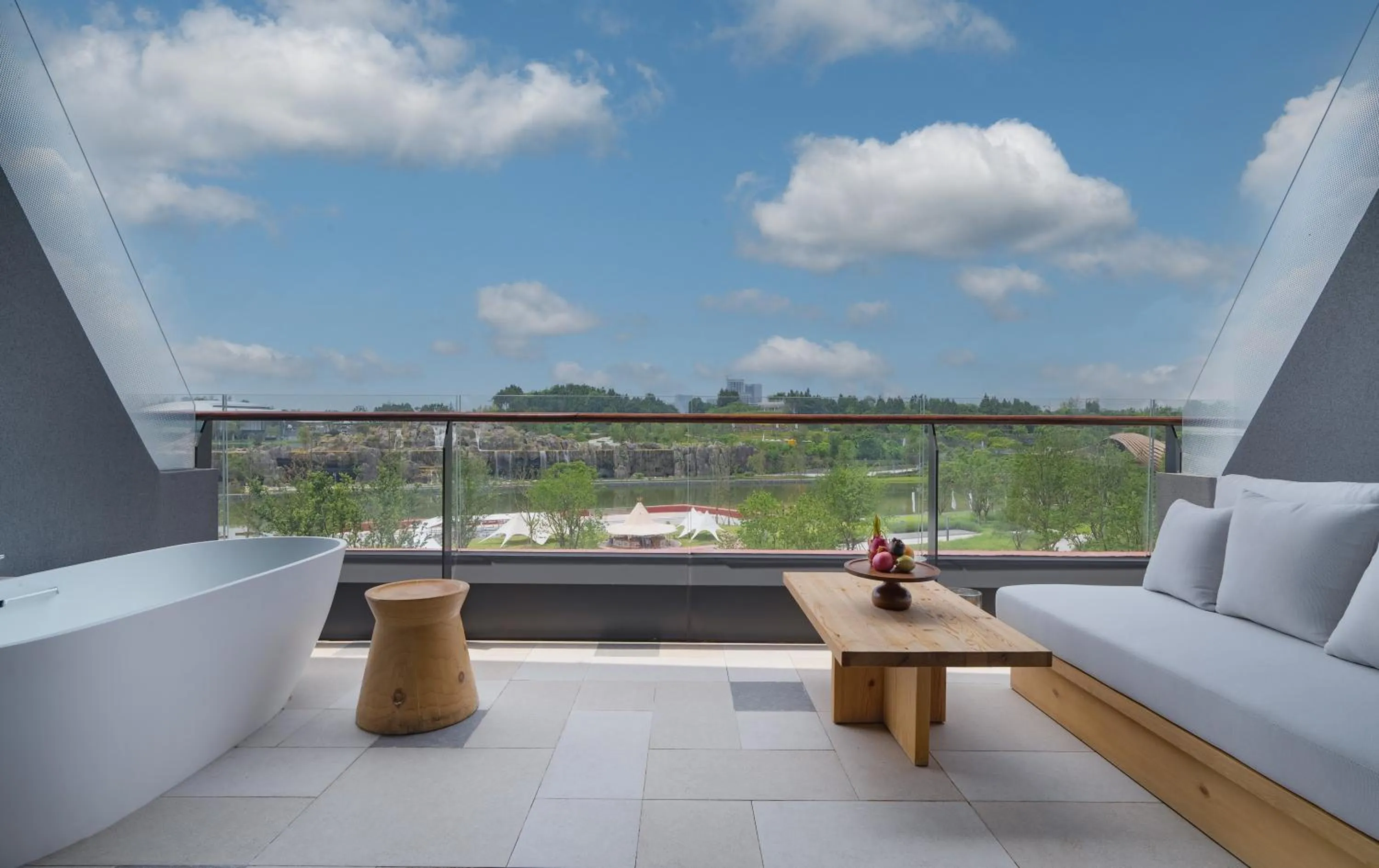Superior Double Room with Two Double Beds and Waterfall View in Chengdu Expo Waterfall Hotel - MGallery Collection