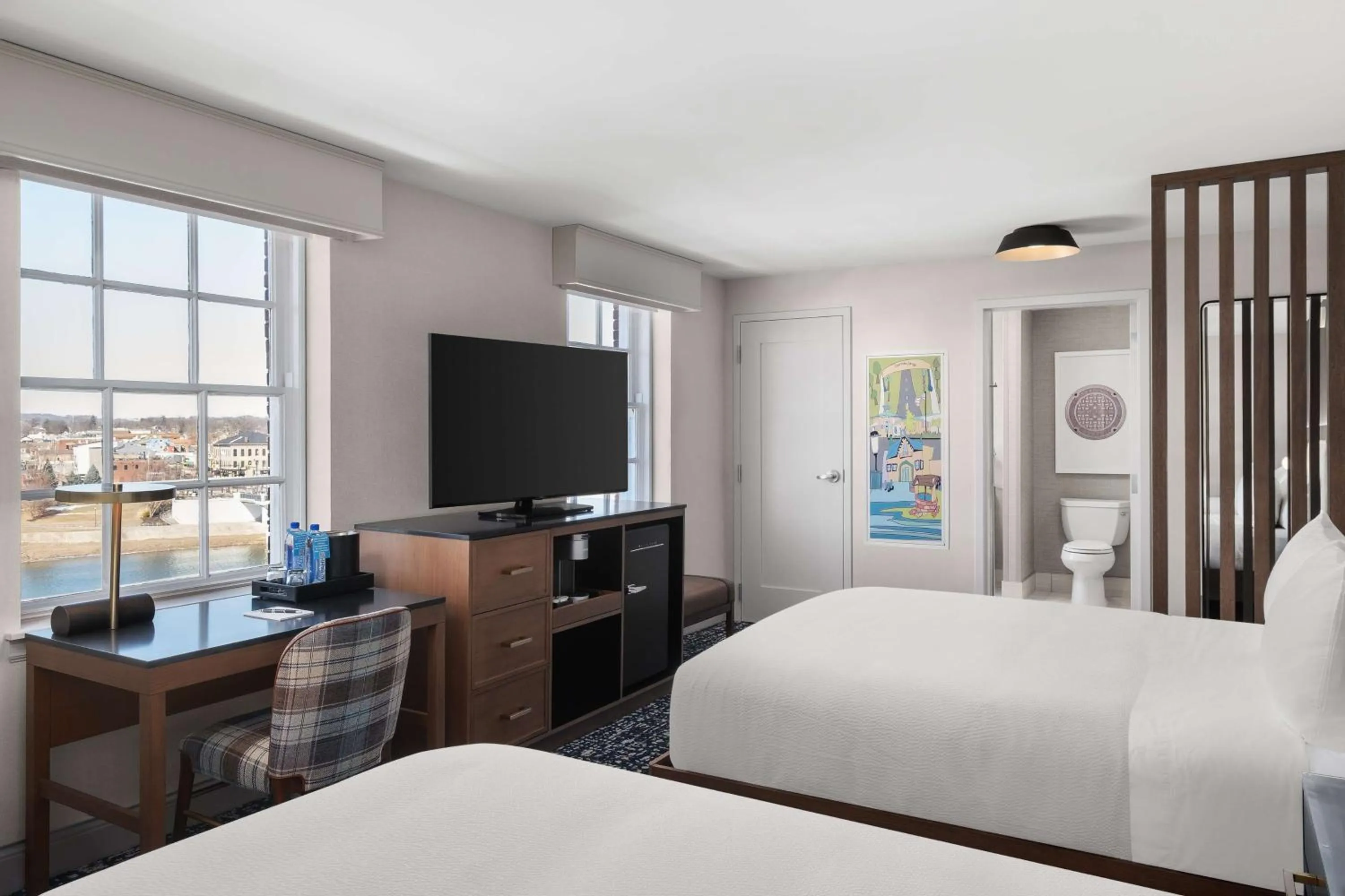 Double Queen Room with River View - Hearing Accessible in The Well House Hamilton, Tapestry Collection By Hilton