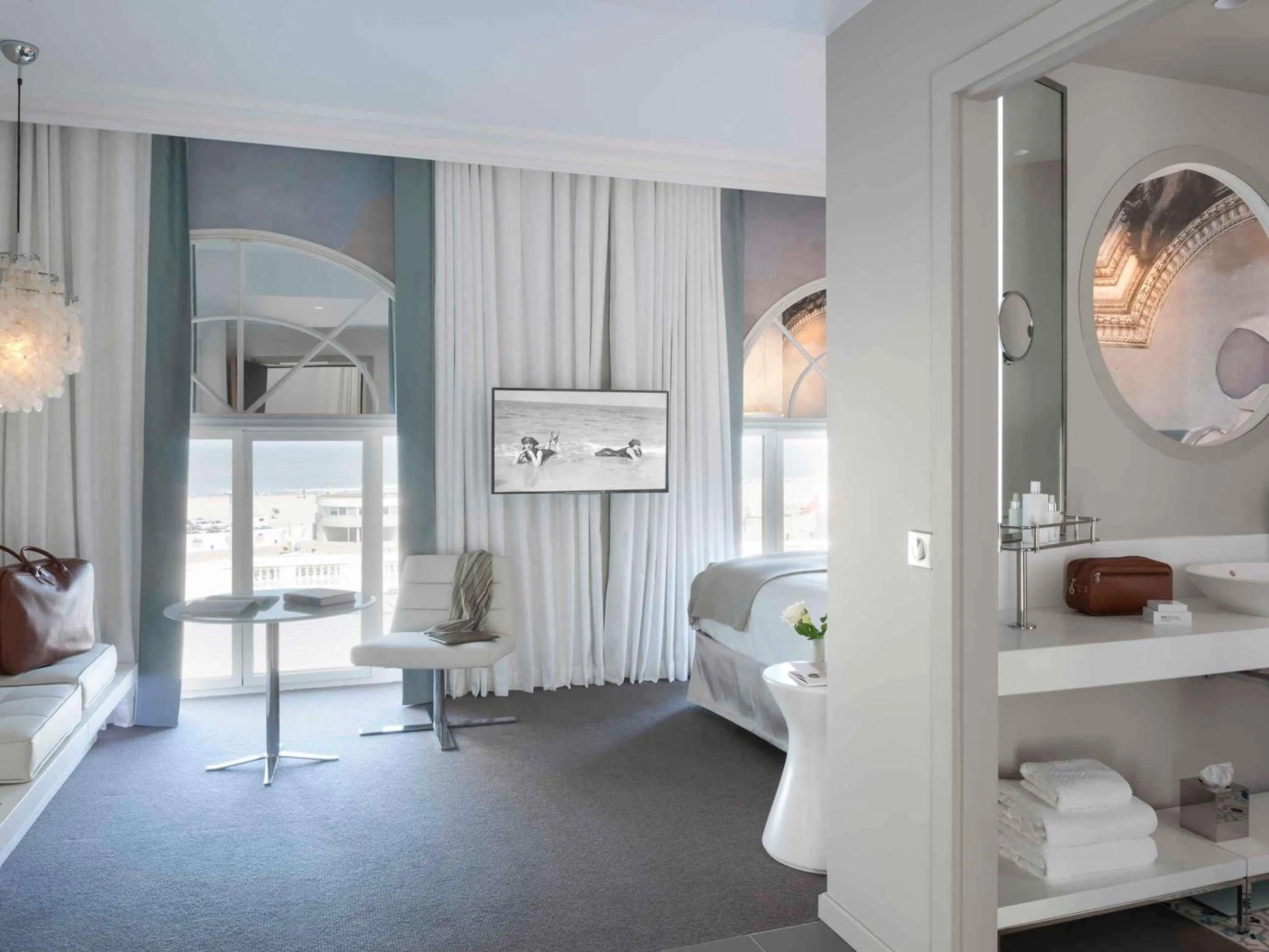 Classic Queen or Twin Room with Partial Sea or Port View in Cures Marines Hotel Thalasso & Spa Trouville - MGallery Collection