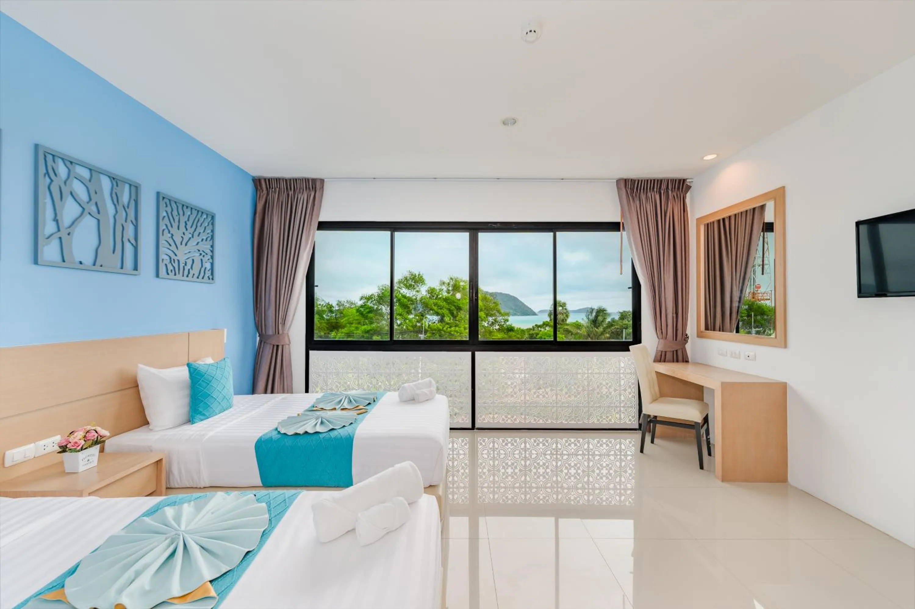 Deluxe Double or Twin Room with Sea View in De Blue Sea Rawai Hotel