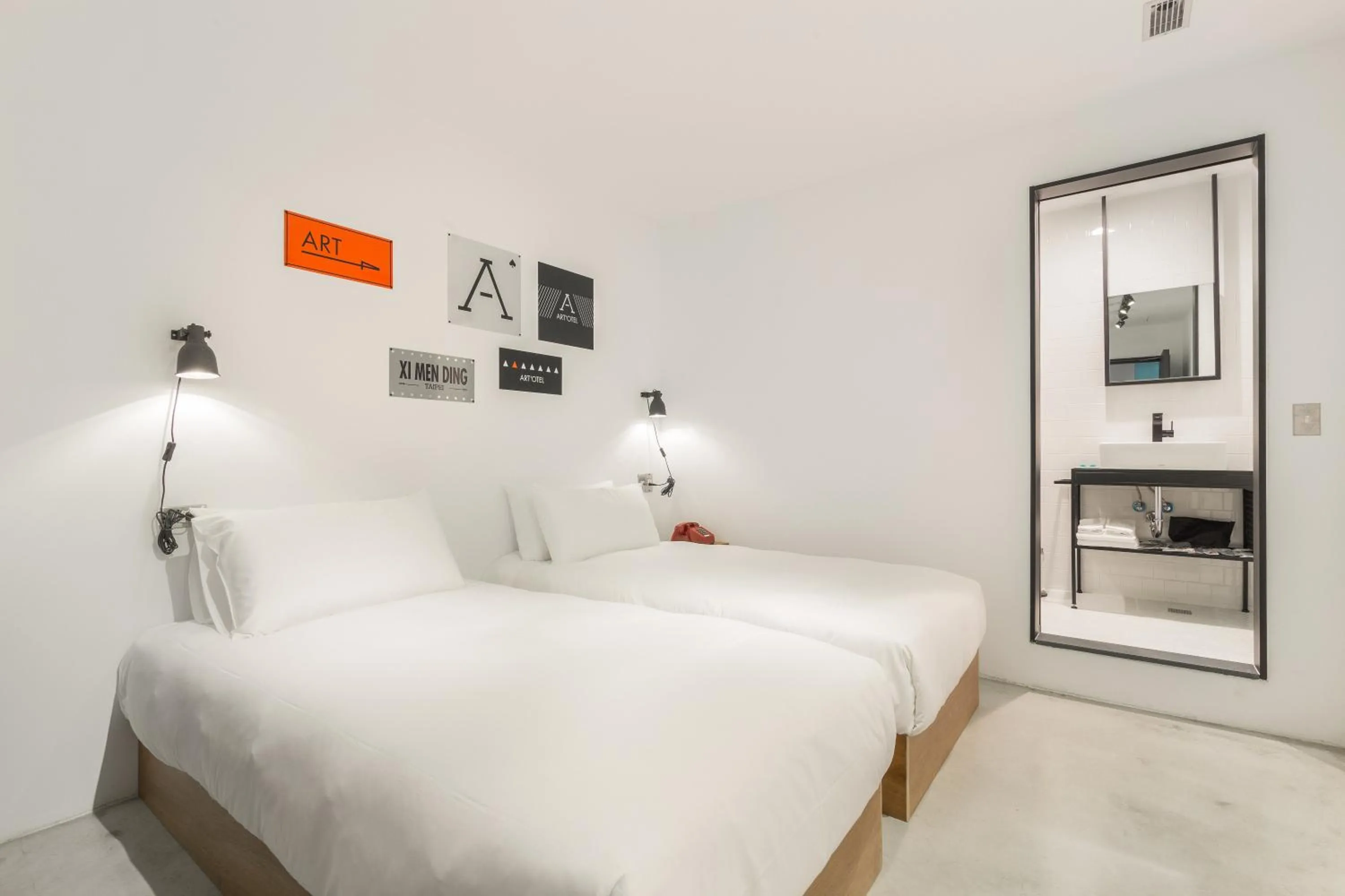 Medium Twin Room - No Window in ART'OTEL Ximending TAIPEI