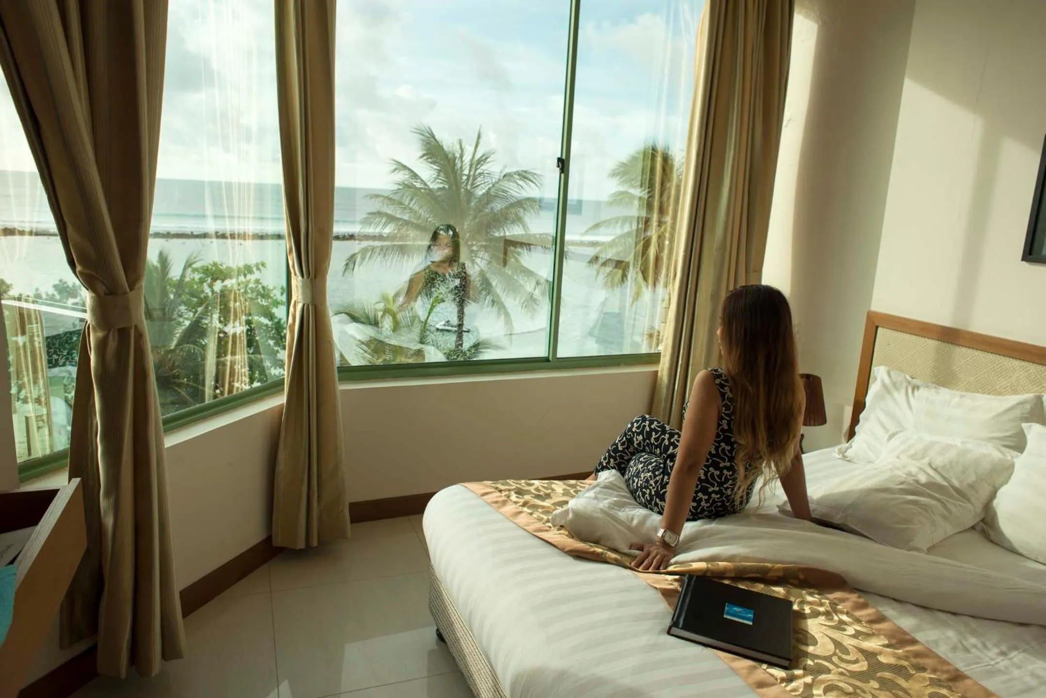 King Room with Sea View - single occupancy in Season Holidays at Hulhumale with Transfer