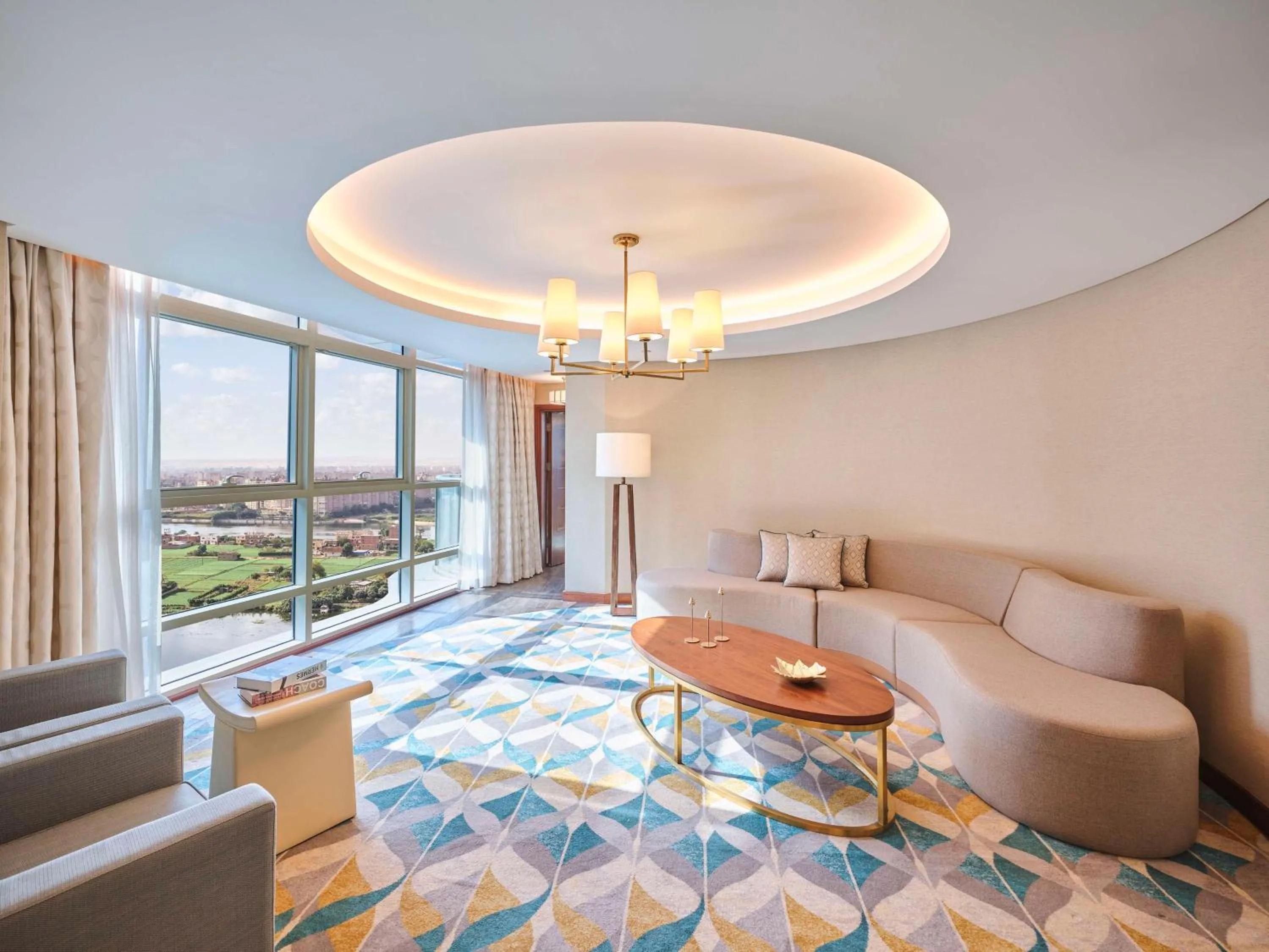 Grand One-Bedroom Suite - Nile and Pyramids View with Lounge Access in Hilton Cairo Nile Maadi